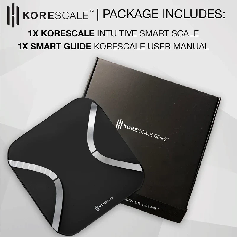KOREHEALTH Korescale G2 - Smart Scale for Body Weight | Home Bathroom Scale Tracks BMI, Muscle Mass, Body Liquids and More | Weight Scale with Bluetooth App | Digital Scale with LED Display (Black) - Image 3