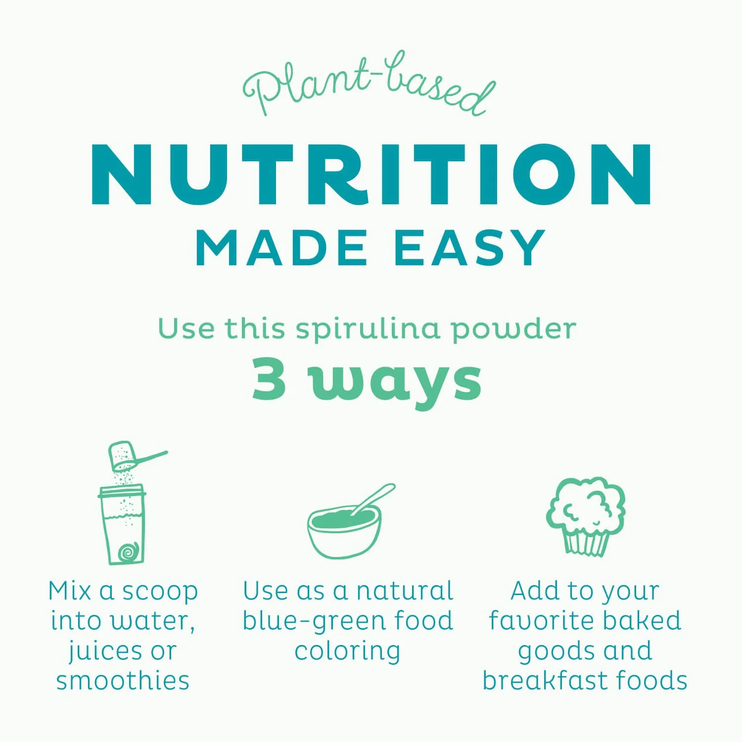 KOS Organic Spirulina Powder - USDA Certified Organic, 109 Servings of Superfood Powder for Smoothies & Juices, Non-Irradiated Blue Green Algae, Plant Based with Antioxidants, Vegan (13.5oz) - Image 6