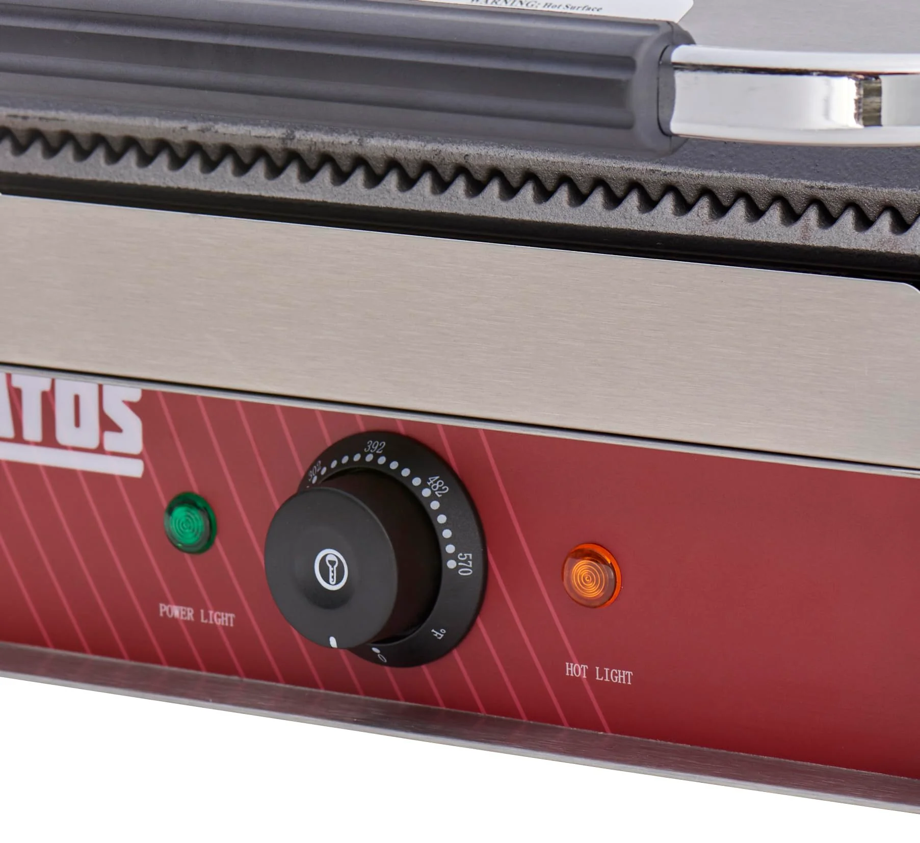 Kratos Commercial Electric Panini Sandwich Grill with Grooved Plates, 14" x 9" Cooking Surface, Commercial Countertop Panini Press, 120V, 1750W (29Y-020) - Image 4