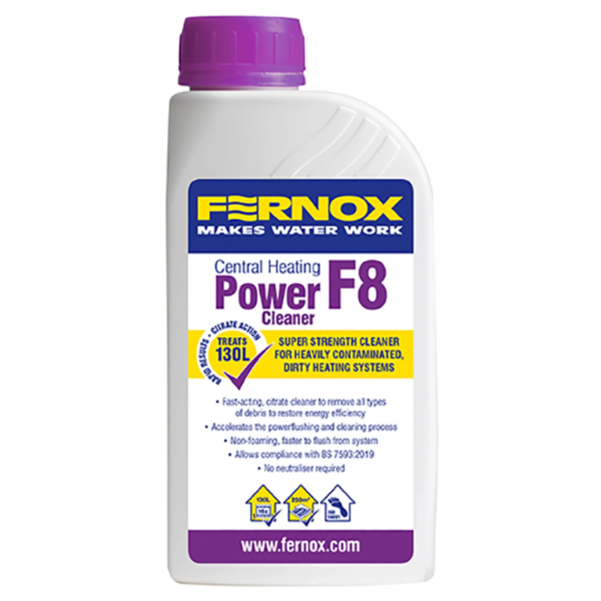 Kudos-Trading - Fernox F8 Super Strength Cleaner Boiler Central Heating System Sludge Remover Radiator Protector Inhibitor 500ml Boiler Protection Cleaner