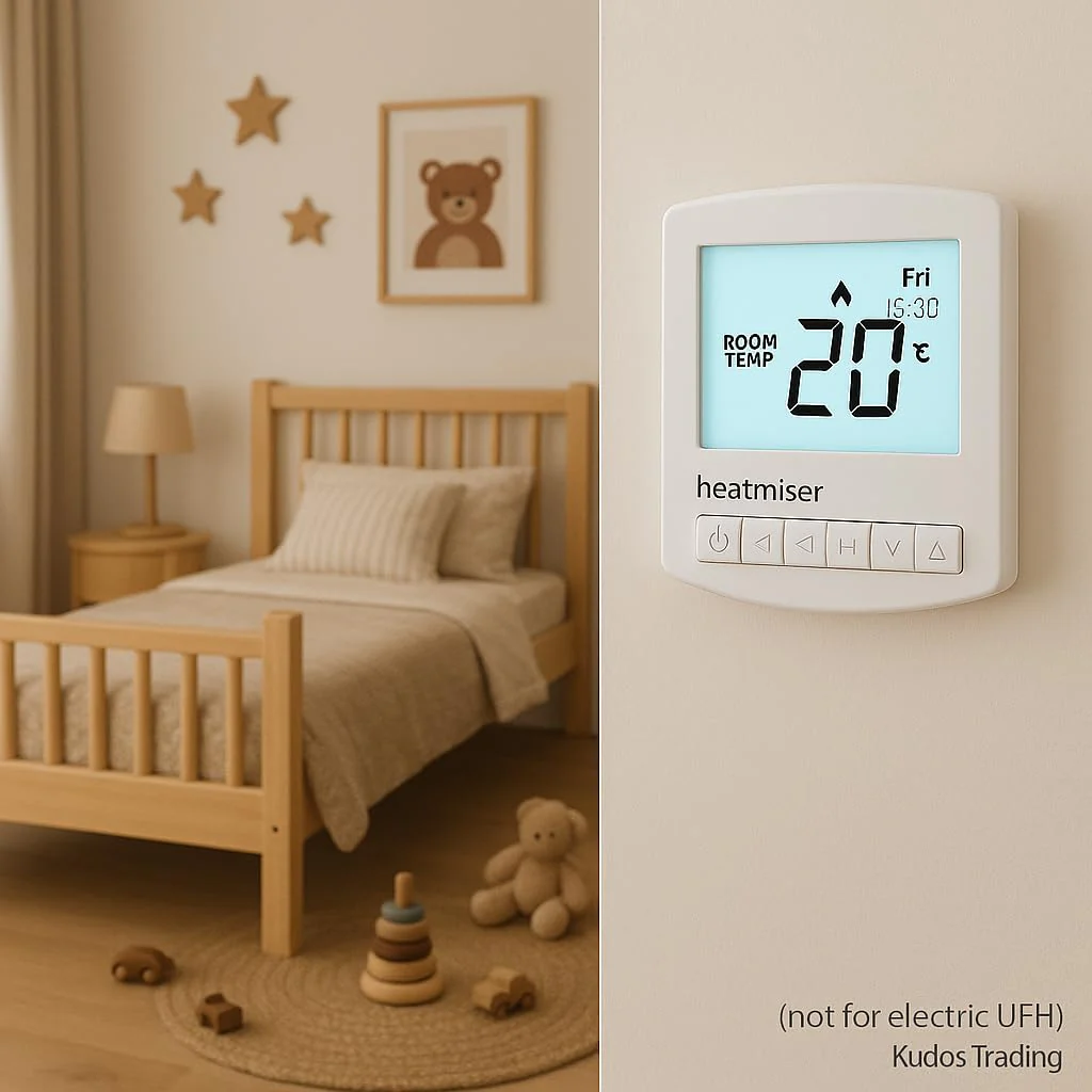 Kudos-Trading - Heatmiser Slimline V4 Programmable Room Thermostat for Water Underfloor Heating and Central Heating System Not Electric Ufh, Built In & Remote Air Sensing 3amp Mains Powered. - Image 8