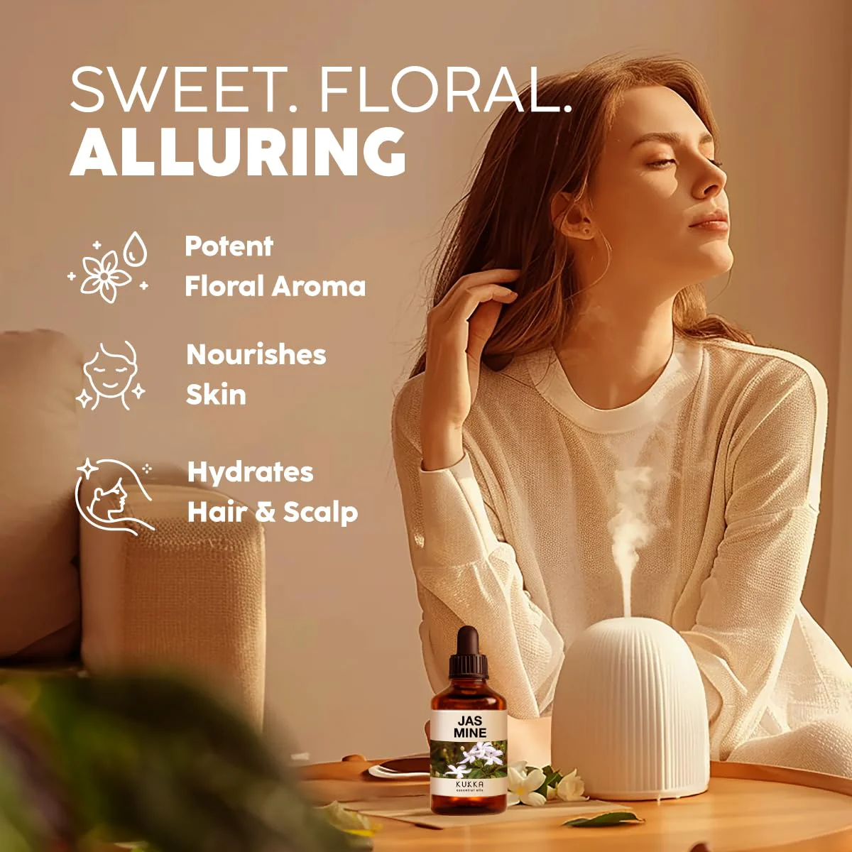 Kukka Jasmine Essential Oil for Diffuser - 4 Fl Oz - 100% Pure Natural Jasmine Oil for Skin, Hair & Soap Making Scents - A Great Relaxing Floral Addition for Hair Care & Perfume - Image 6