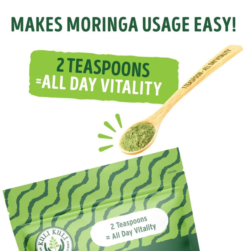 Kuli Kuli Moringa Oleifera Organic Leaf Powder & Green Smoothie, 100% Pure USDA Certified & Non-GMO Moringa Powder, Great with Smoothies, Tea, and Food, 4 Pack - Image 6