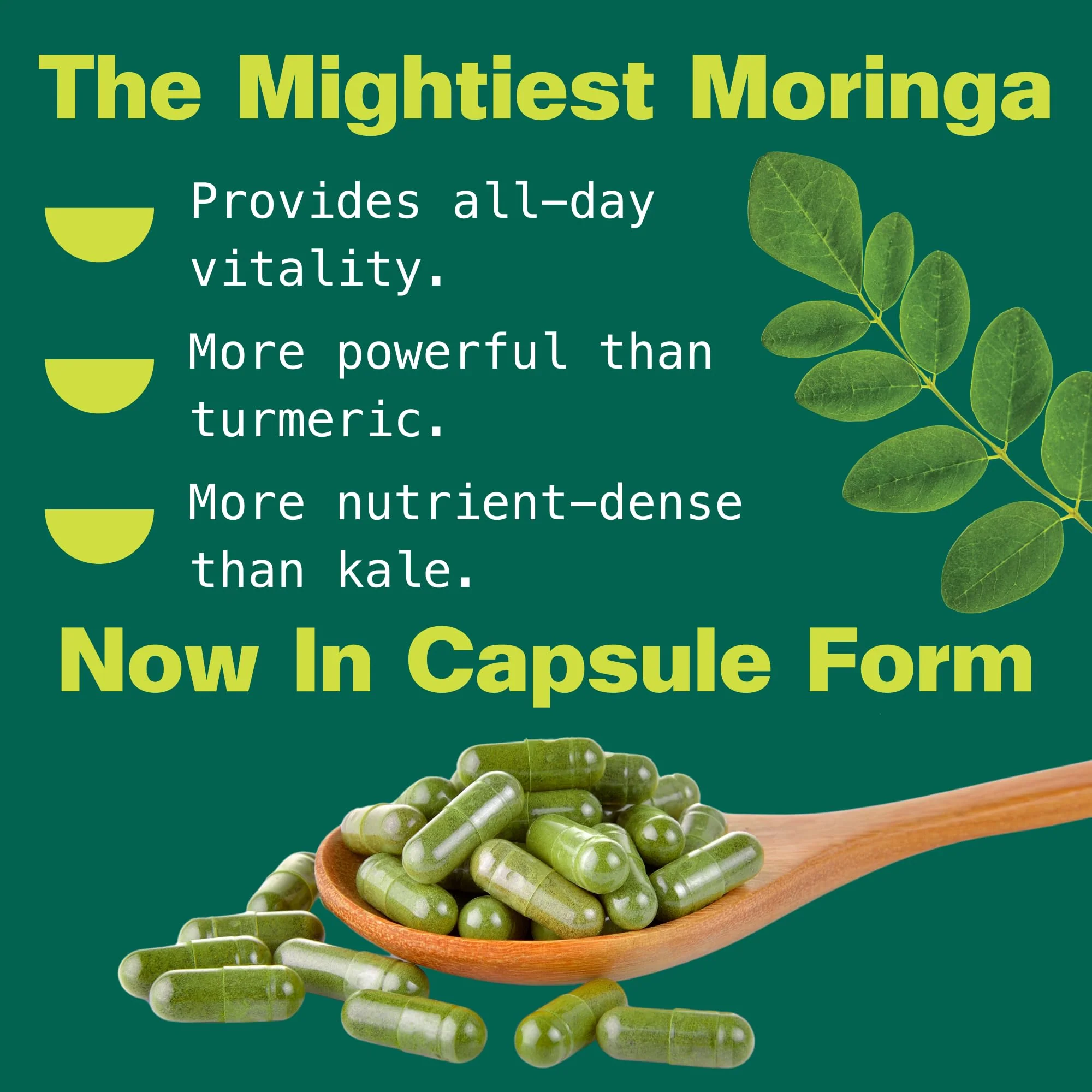 Kuli Kuli Organic Moringa Capsules [60 Count] - Premium Moringa Leaf Powder Capsules - Nutrient-Dense Superfood for Energy, Vitality, and Wellness - Image 6