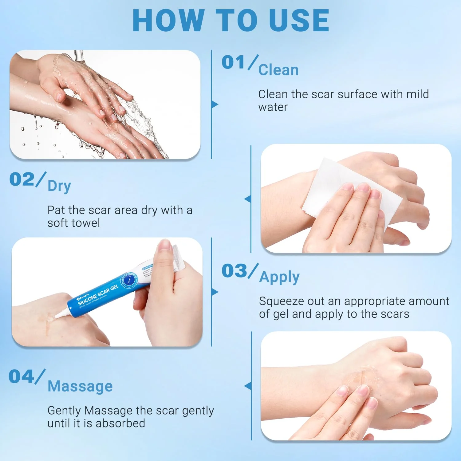 Kunyle Silicone Scar Gel, Scar Cream, Advanced Scar Gel for Surgical Scars, Stretch Marks, Keloid Bump Removal, Old and New Scars 0.70oz (20g) - Image 4