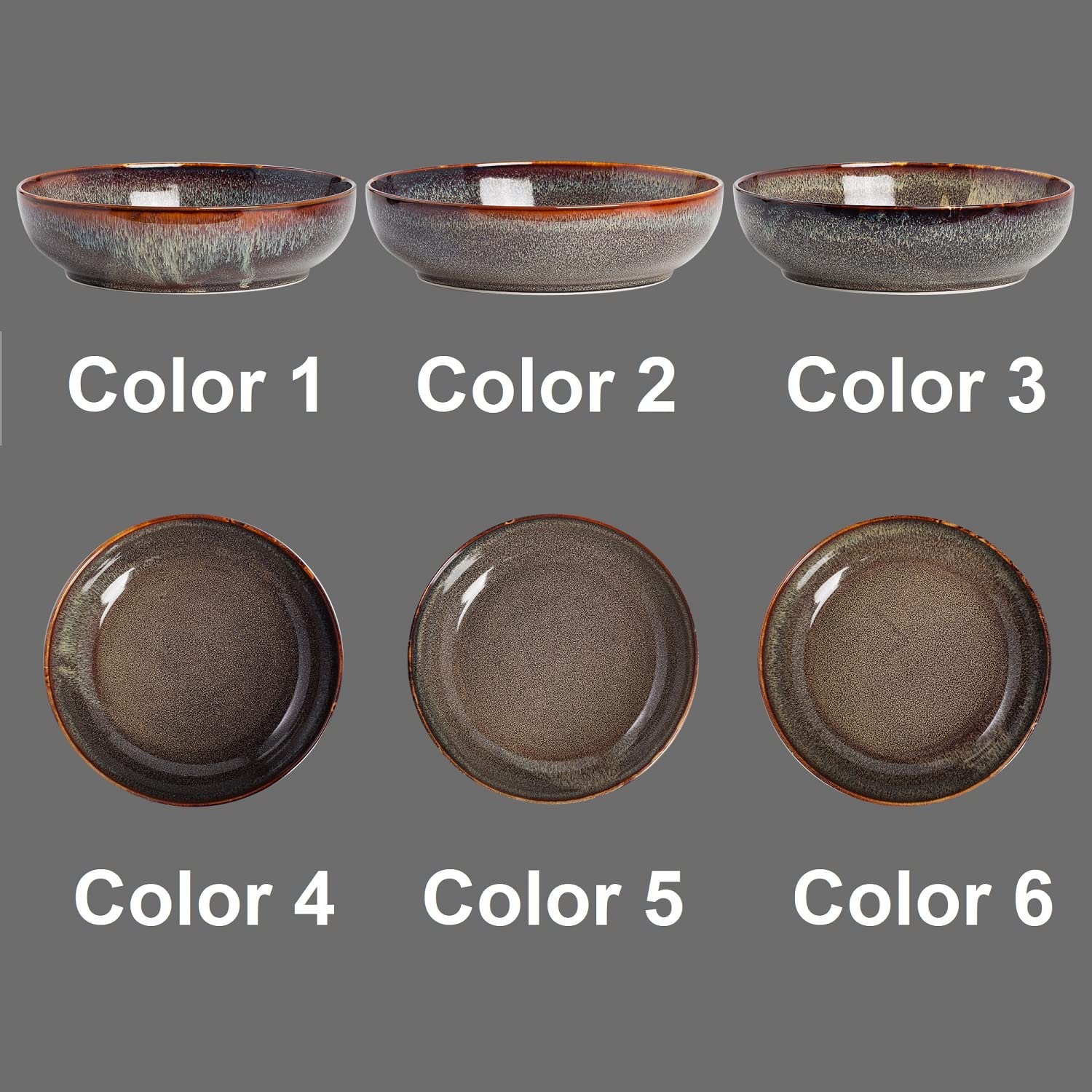 KYBSCZ 30oz Ceramic bowls set of 4-8" serving bowls for Kitchen,Pasta,Salad-Dishwasher & Microwave Safe Perfect for Housewarming, Thanksgiving, Christmas-Caramel Brown - Image 4