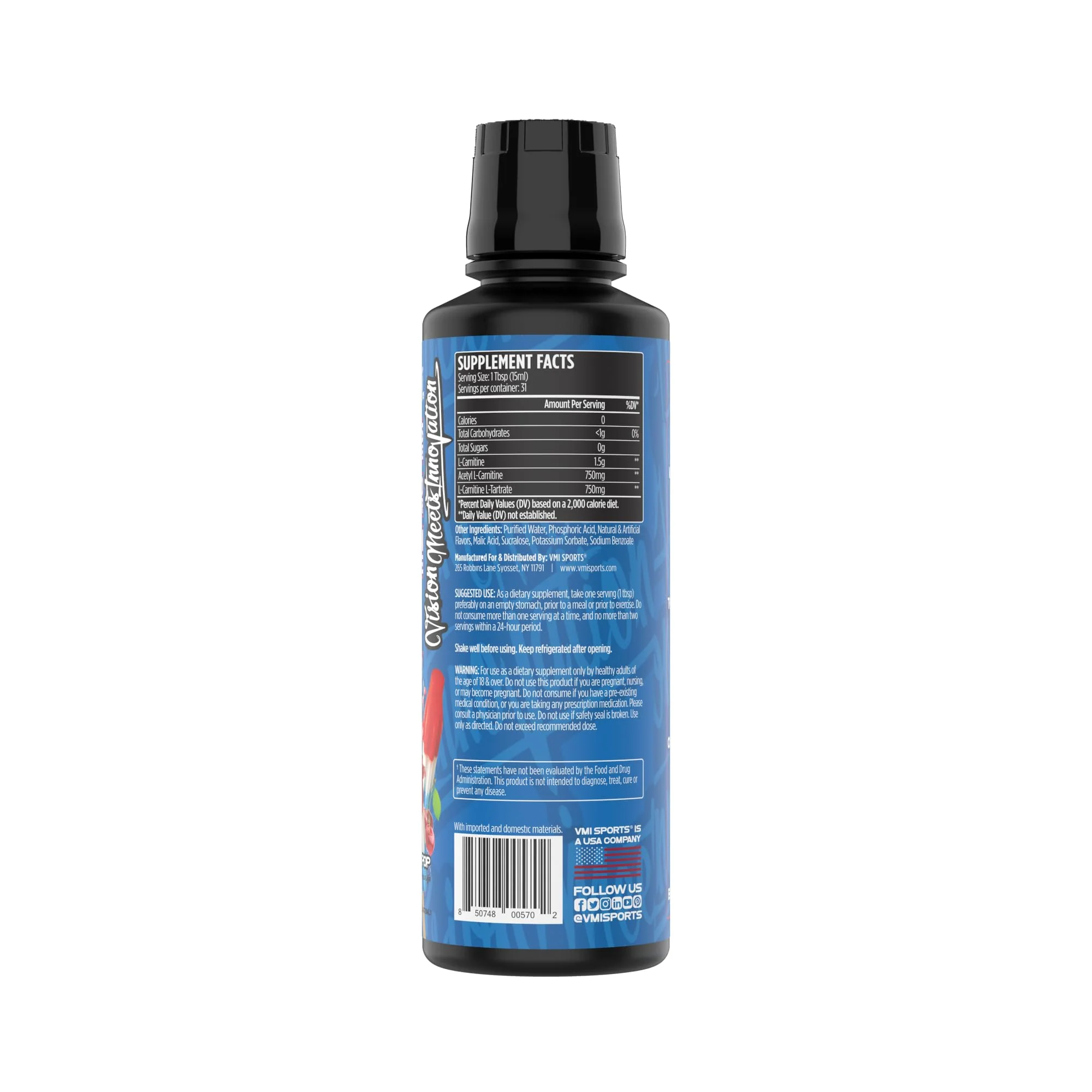 L-Carnitine 3000 Liquid | 3000 mg Carnitine Supplement | Zero Calorie Zero Sugar Keto Friendly for Men and Women – Great Tasting| 31 Servings (Patriot Pop, 16 fl. oz.) - Image 3