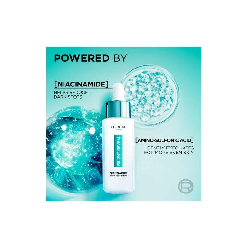 L’Oréal Paris Bright Reveal, 10% [Niacinamide + Amino Sulfonic Acid], Dark Spot Brightening Face Serum, for Sunspots, Age Spots and Post-Acne Marks, 30ml - Image 2