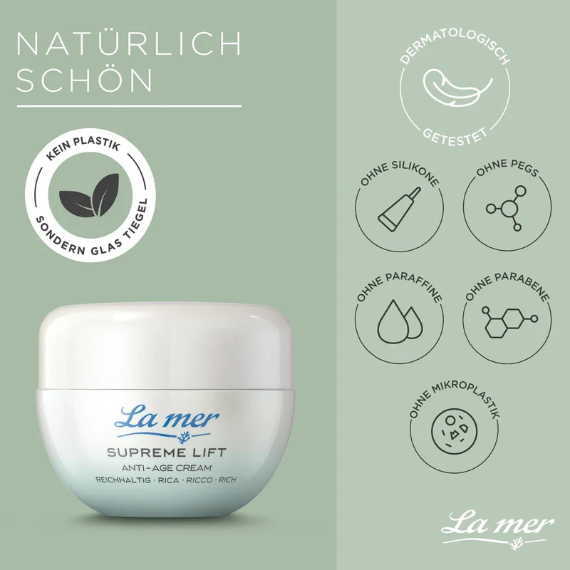 La mer Supreme Lift Anti-Age Cream Rich - Improved Formula and New Look - Rich Face Care for Dry Skin - Reduces Wrinkle Depth and Regenerates UV-Damaged Skin - 50 ml - Image 5