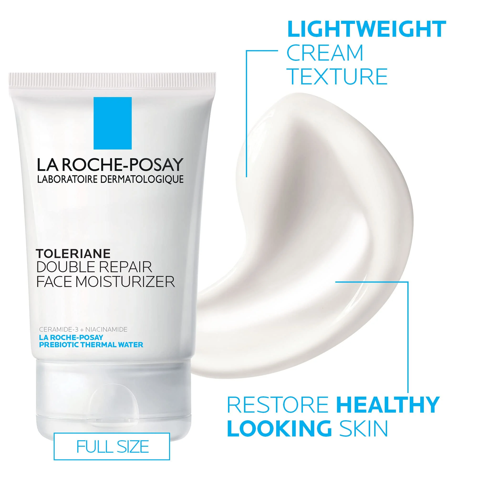 La Roche Posay Toleraine Skin Care Set, Double Repair Face Moisturizer 100ml & Hydrating Gentle Cleanser 50ml, Oil Free Moisturizer & Face Wash - Image 3
