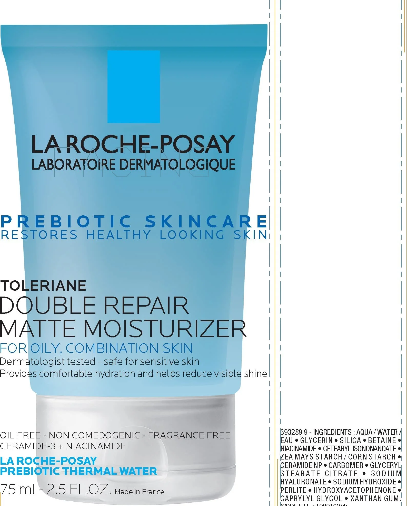 La Roche-Posay Toleriane Double Repair Matte Face Moisturizer, Daily Moisturizer For Oily Skin With Ceramide And Niacinamide For All Skin Tones, Oil Free, Non-Comedogenic - Image 2
