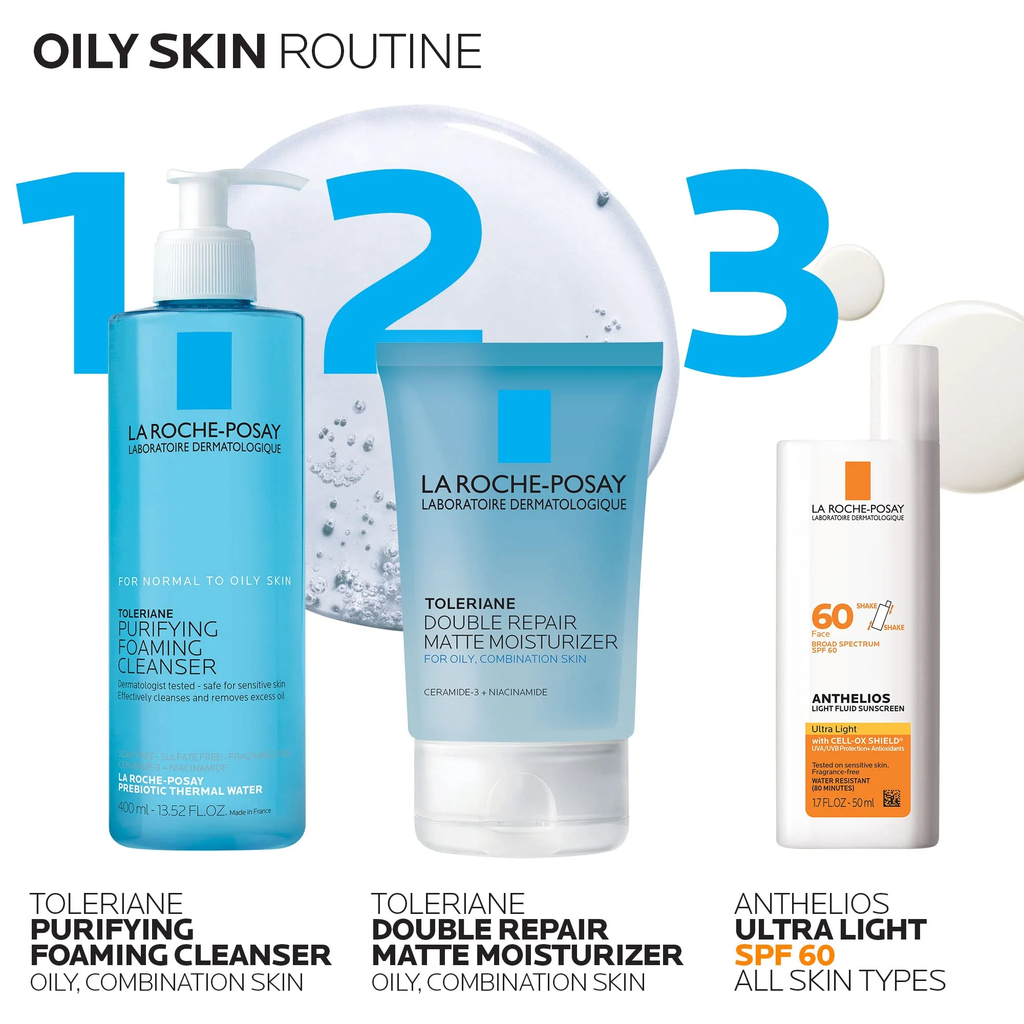 La Roche-Posay Toleriane Double Repair Matte Face Moisturizer, Daily Moisturizer For Oily Skin With Ceramide And Niacinamide For All Skin Tones, Oil Free, Non-Comedogenic - Image 4