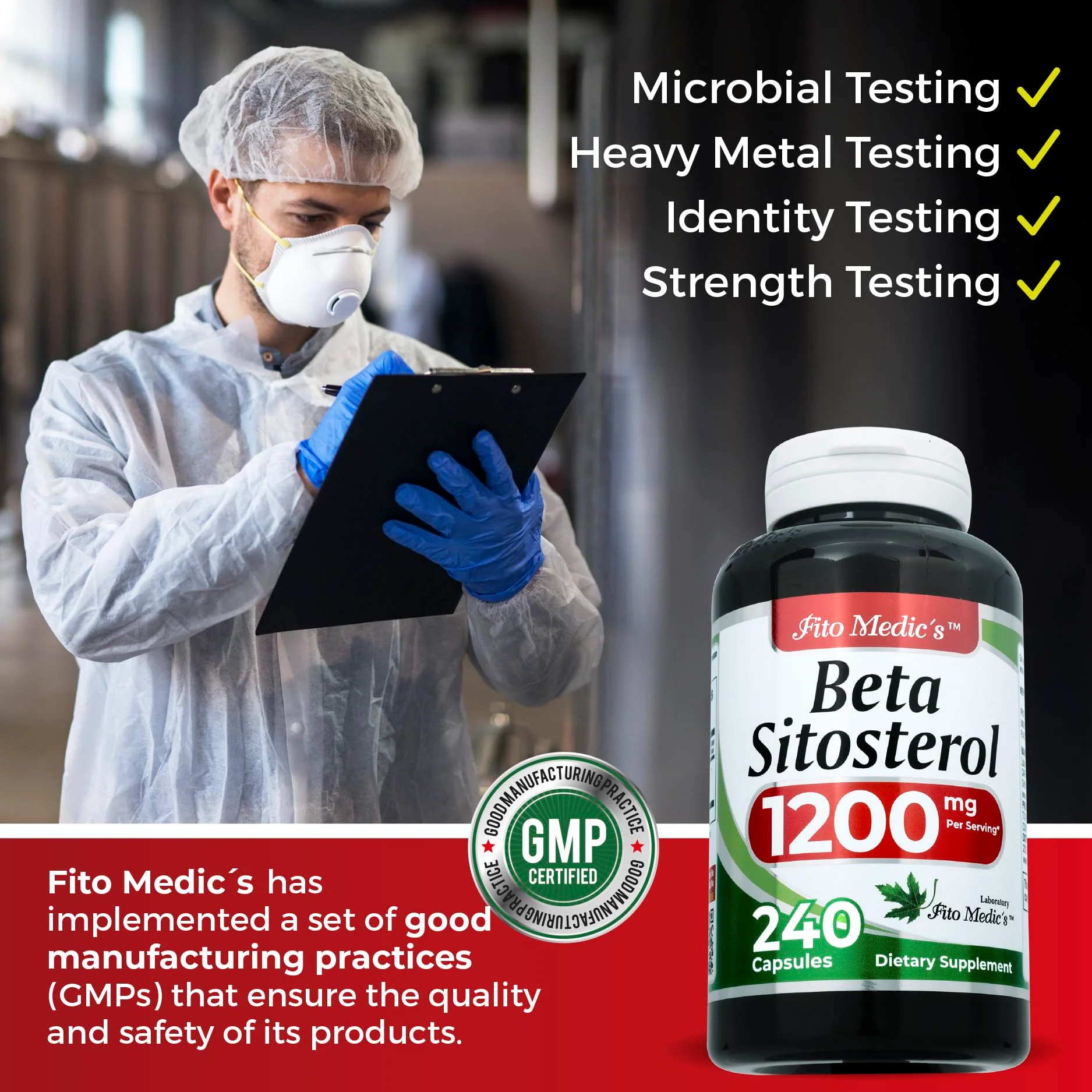 Lab | beta sitosterol| Plant sterols|240 Capsules |1200 mg | beta sitosterol Supplement | Ultra high Absorption. - Image 3