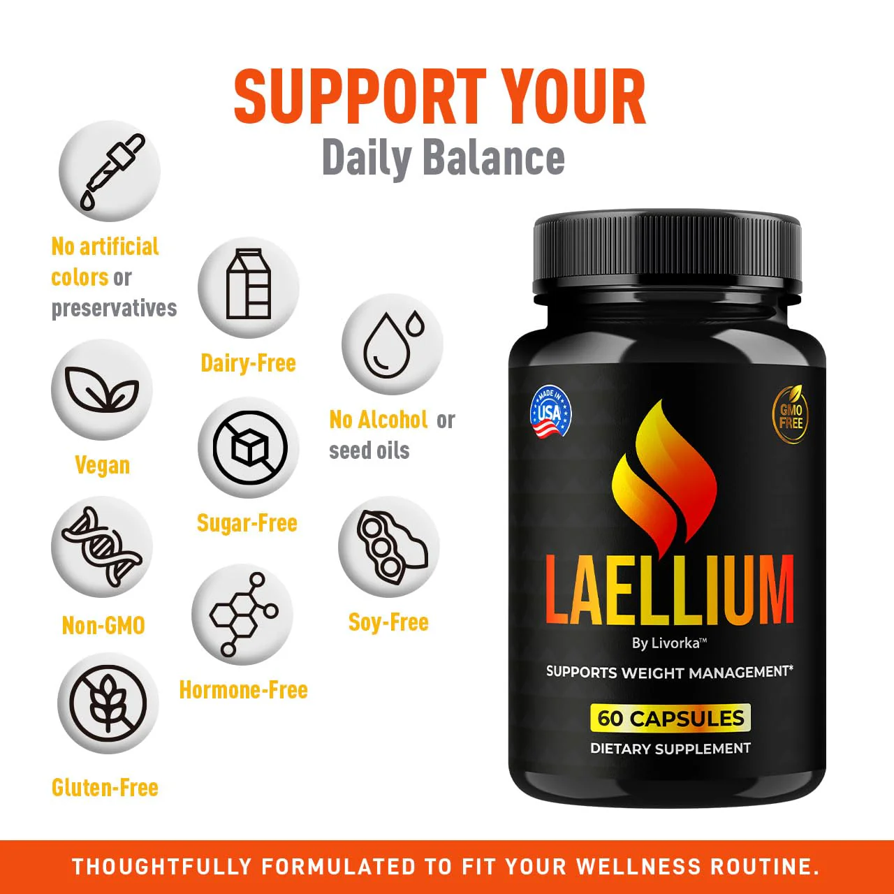 Laellium Pills - Advanced Daily Formula All Natural Ingredients, Laellium Supplement Capsules, Premium Support Maximum Strength for Overall Health & Wellness, 60 Capsules for 1 Month - Image 5