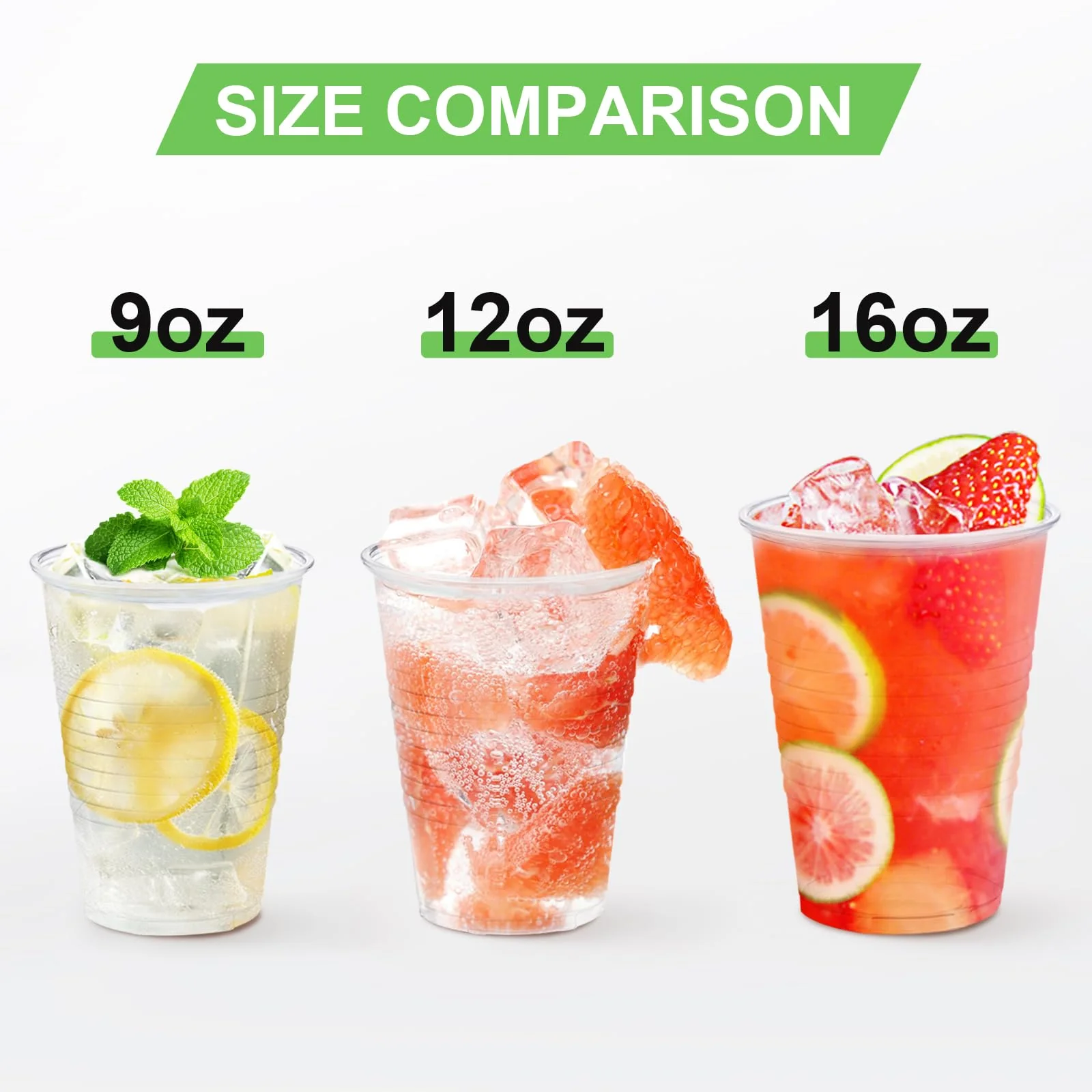 Lamosi 300 Pack 12 oz Clear Plastic Cups,12 Ounce Disposable Cups, Cold Drinking Cups for Party, Picnic, BBQ, Travel, Halloween, Christmas, Events - Image 4