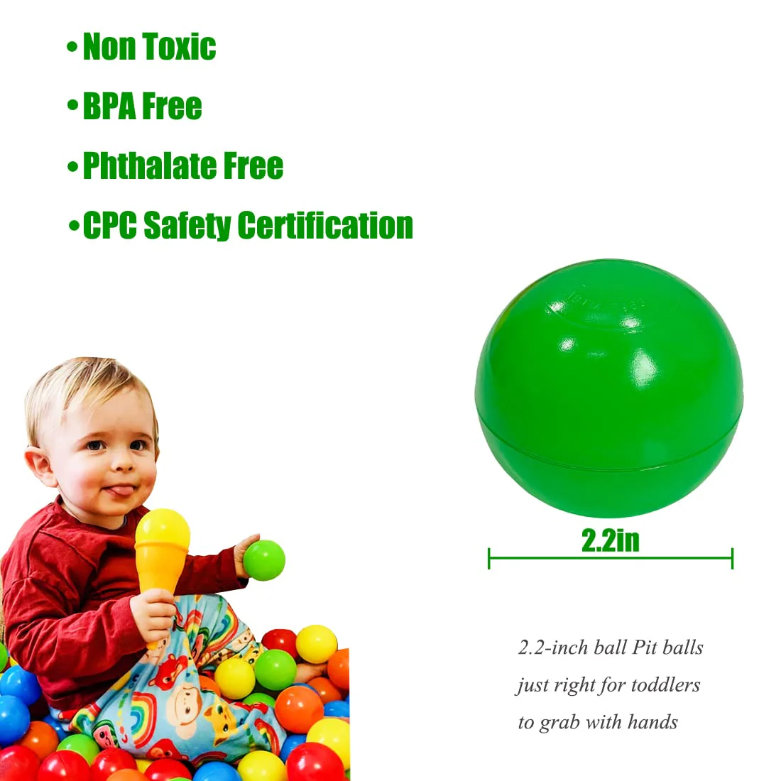 LANGXUN 50 100 200 Balls Soft Plastic Ball Pit Balls for Kids, Gift for Baby Toddler Birthday Christmas, Ball Pit Play Tent, Baby Kiddie Pool Water Toys, Party Decoration - Image 6