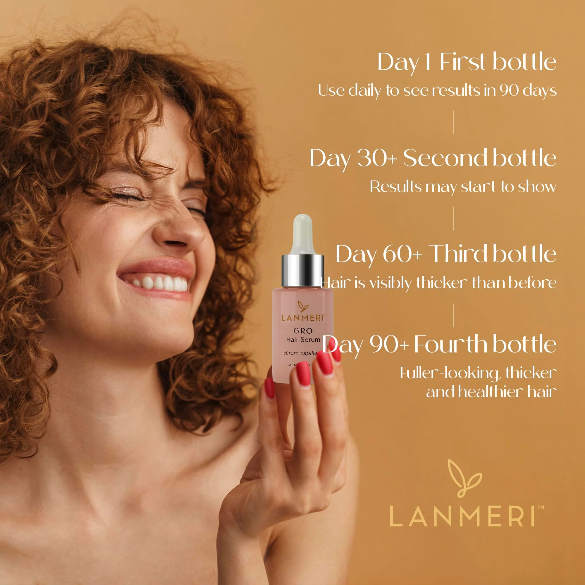 Lanmeri Vegan Hair Growth Serum - Natural Hair Regrowth and Hair Loss Treatments for Women & Men - Scalp Serum for Thinning Hair - Fuller, Thicker and Healthier Hair in 90 Days, All Hair Types - Image 5