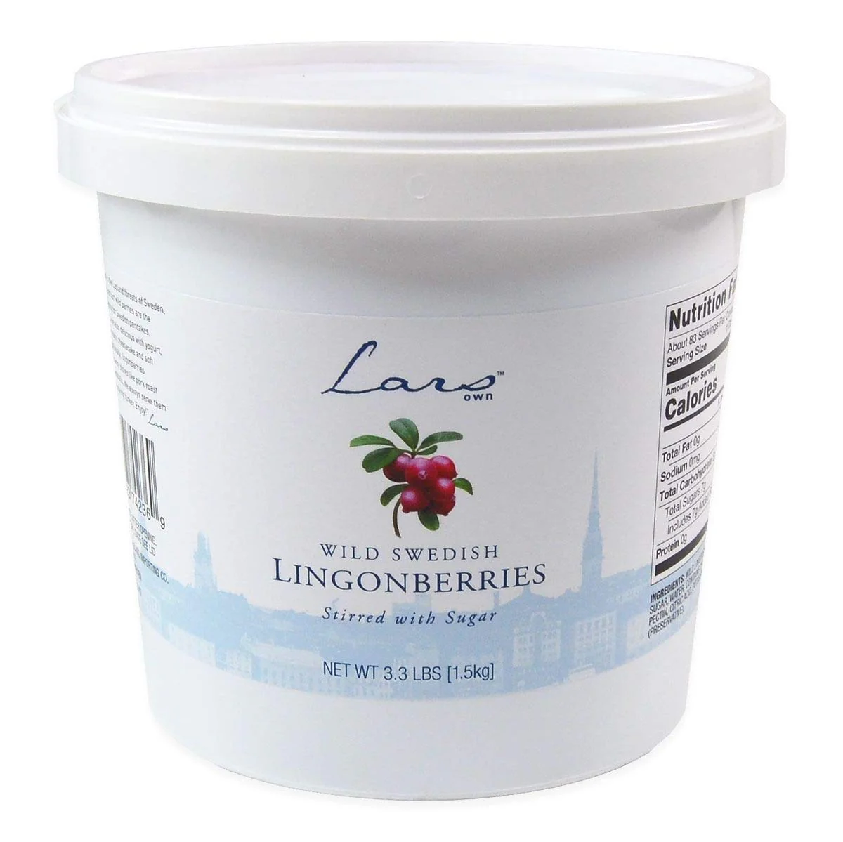 Lar's Own Wild Swedish Lingonberries Tub, 3.3 Pound