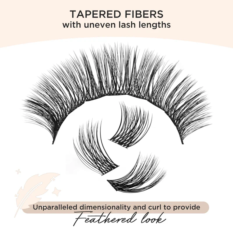 LASHVIEW Pack of 144 Cluster Lashes, DIY Cluster Eyelash Extensions, Mega Volume, Reusable, Individual Lashes, Cluster Volume Look, Super Thin Band & Soft (Volume, C-10-16 Mix) - Image 3