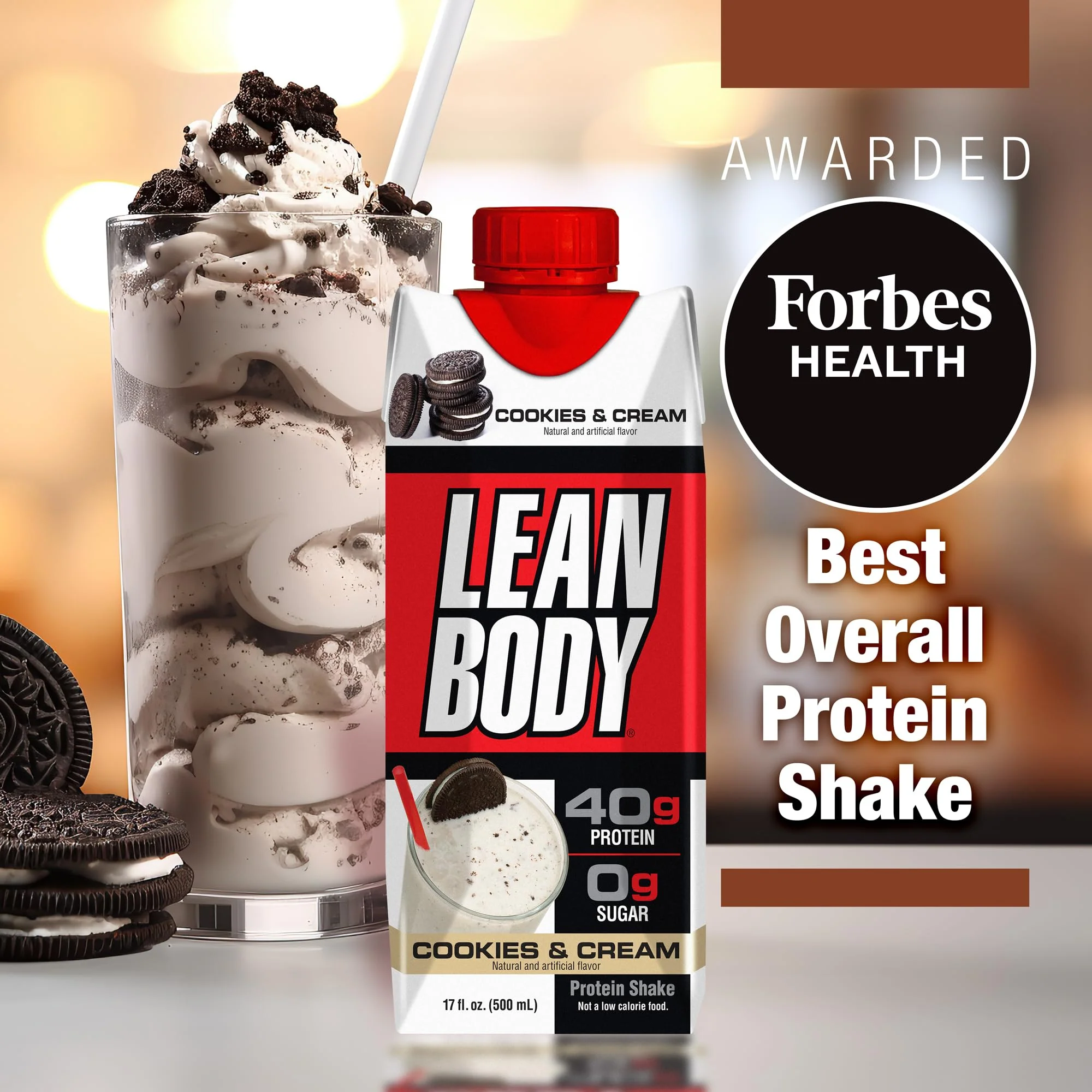 Lean Body Ready-to-Drink Cookies and Cream Protein Shake, 40g Protein, Whey Blend , 0 Sugar, Gluten No, 22 Vitamins & Minerals, (Recyclable Carton & Lid - Pack of 12) LABRADA , 17 Fl Oz (Pack of 12) - Image 6