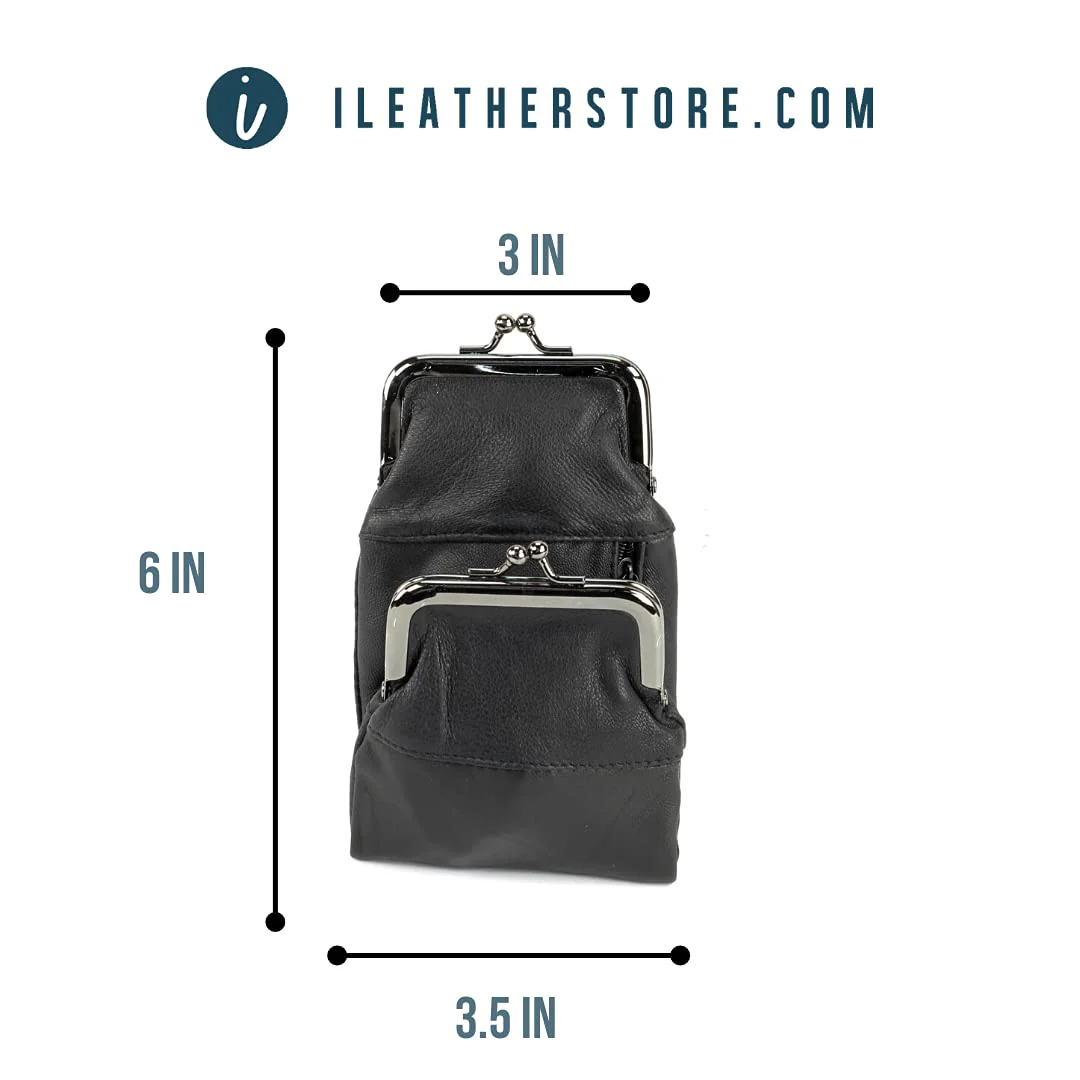 Leather Impressions Sturdy Cigarette Case - Make a Fashion Statement with The Elegant Cigarette Holder Featuring Dual Twist Clasp and a Zipper Pocket, Classic Long-Lasting Lighter Holder (Brown) - Image 6