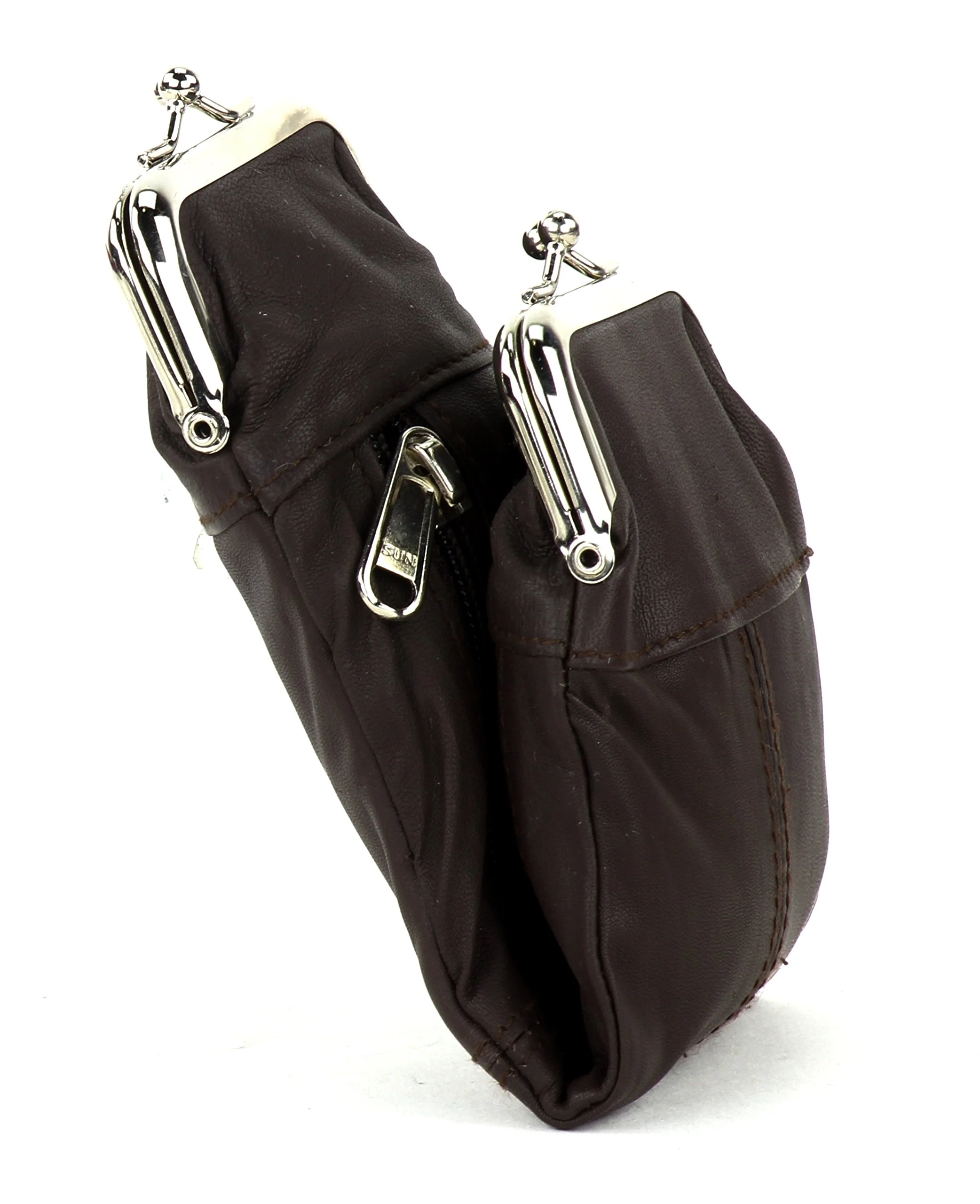 Leather Impressions Sturdy Cigarette Case - Make a Fashion Statement with The Elegant Cigarette Holder Featuring Dual Twist Clasp and a Zipper Pocket, Classic Long-Lasting Lighter Holder (Brown) - Image 8