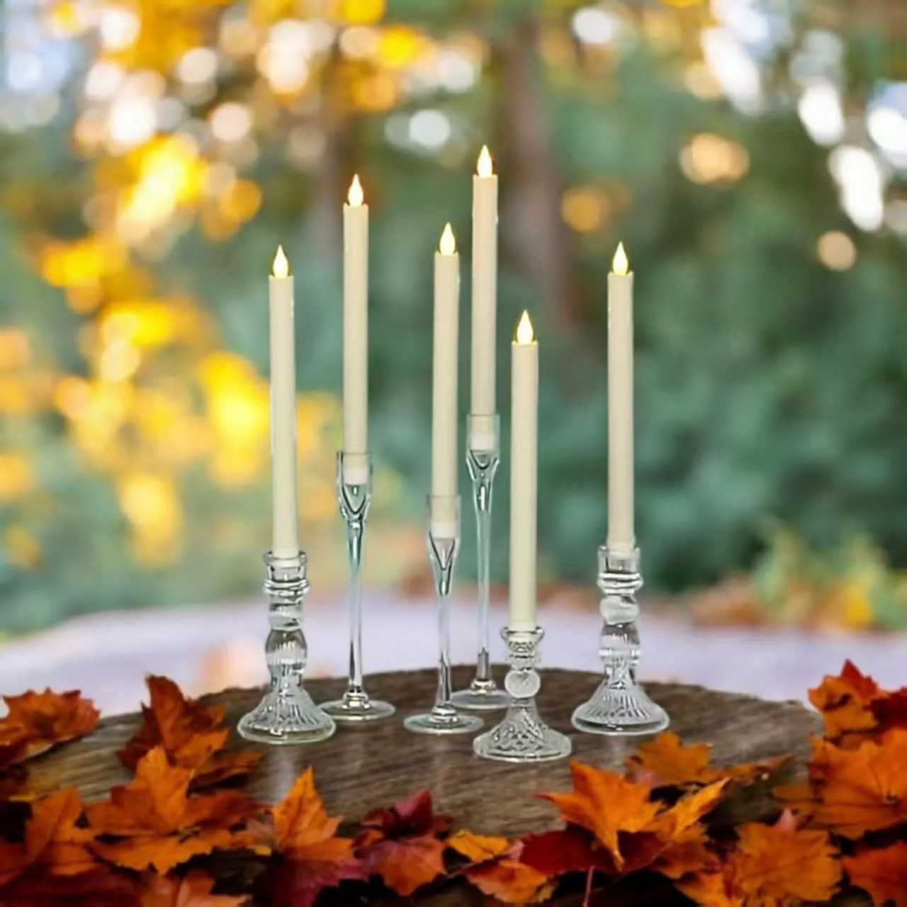 LED Flameless Taper Candles, 10.6 Inch, Set of 24, 2AA Battery Operated with Remote Control, Timer Function, Halloween, Christmas and Wedding Banquet Table Center Decoration, Ivory White (24) - Image 4