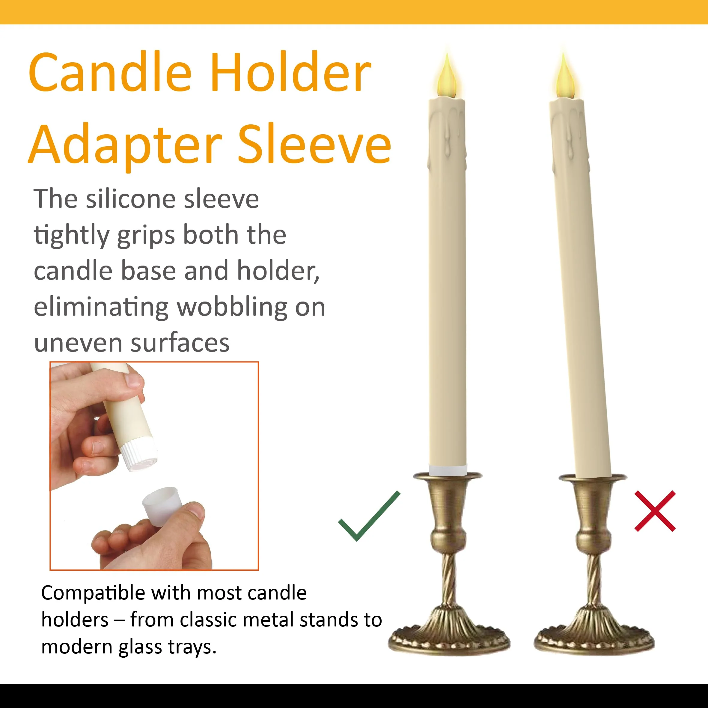LED Flameless Taper Candles, 10.6 Inch, Set of 24, 2AA Battery Operated with Remote Control, Timer Function, Halloween, Christmas and Wedding Banquet Table Center Decoration, Ivory White (24) - Image 6