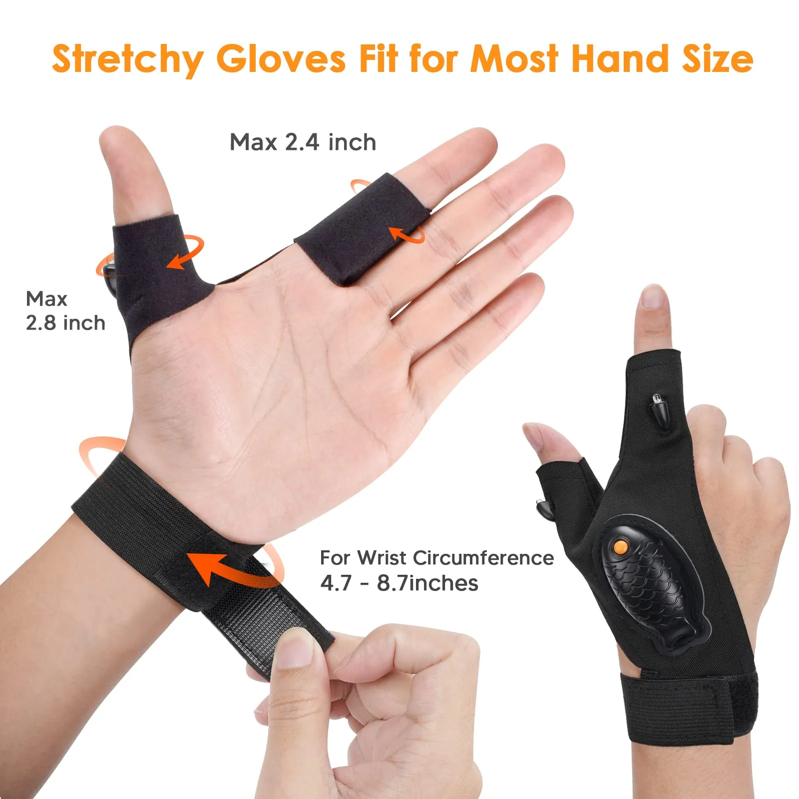 LED Flashlight Gloves, Christmas Stocking Stuffers for Men Gift for Dad Husband Rechargeable Waterproof Gloves Birthday Gifts for Boyfriend Adult Cool Gadget Guy Fishing Camping Car Repairing Light - Image 3