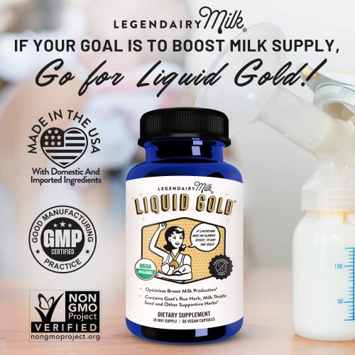 Legendairy Milk Liquid Gold Lactation Supplement, Organic Goat's Rue Lactation Support with Milk Thistle, Shatavari, Fennel, Alfalfa and Anise, Breastfeeding Supplements, 60 Vegan Capsules - Image 9