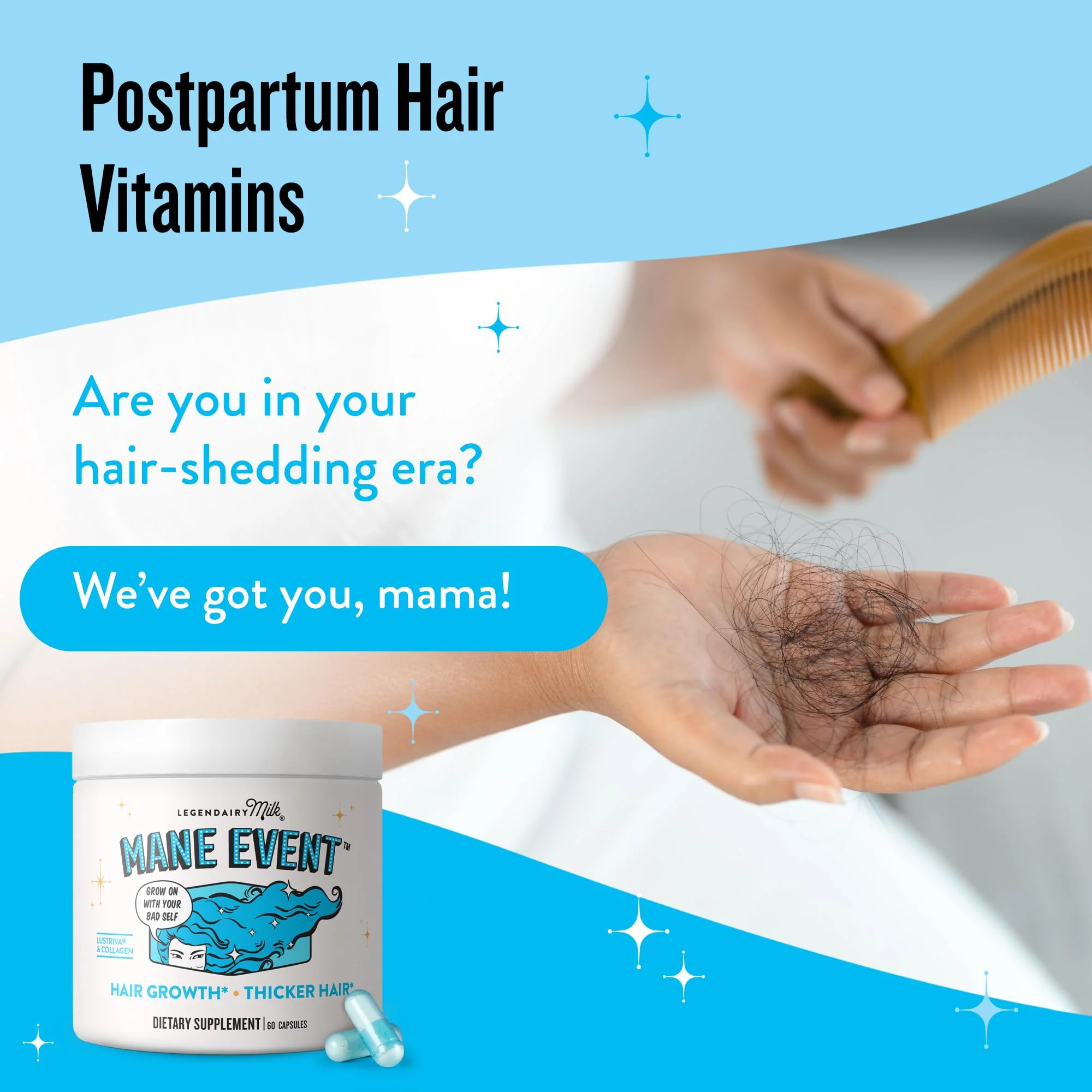 Legendairy Milk Mane Event™ - Hair Skin and Nails Vitamins with Collagen Peptides, Biotin & Lustriva® - Hair Vitamins for Women - Supplement Promotes Hair Growth for Thicker & Fuller Hair - Image 2