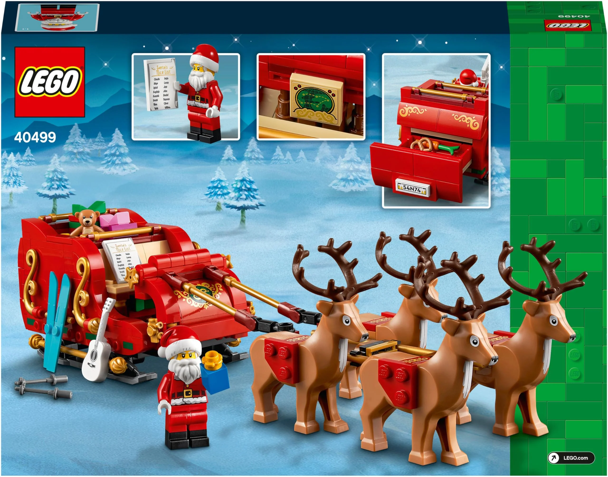 LEGO Santa's Sleigh - Building Toys for Kids, Boys & Girls, Ages 9+ - Indoor Christmas Decorations for Home W/Santa Claus Figurine & Reindeer - Gifts for Boys & Girls - 40499 - Image 2