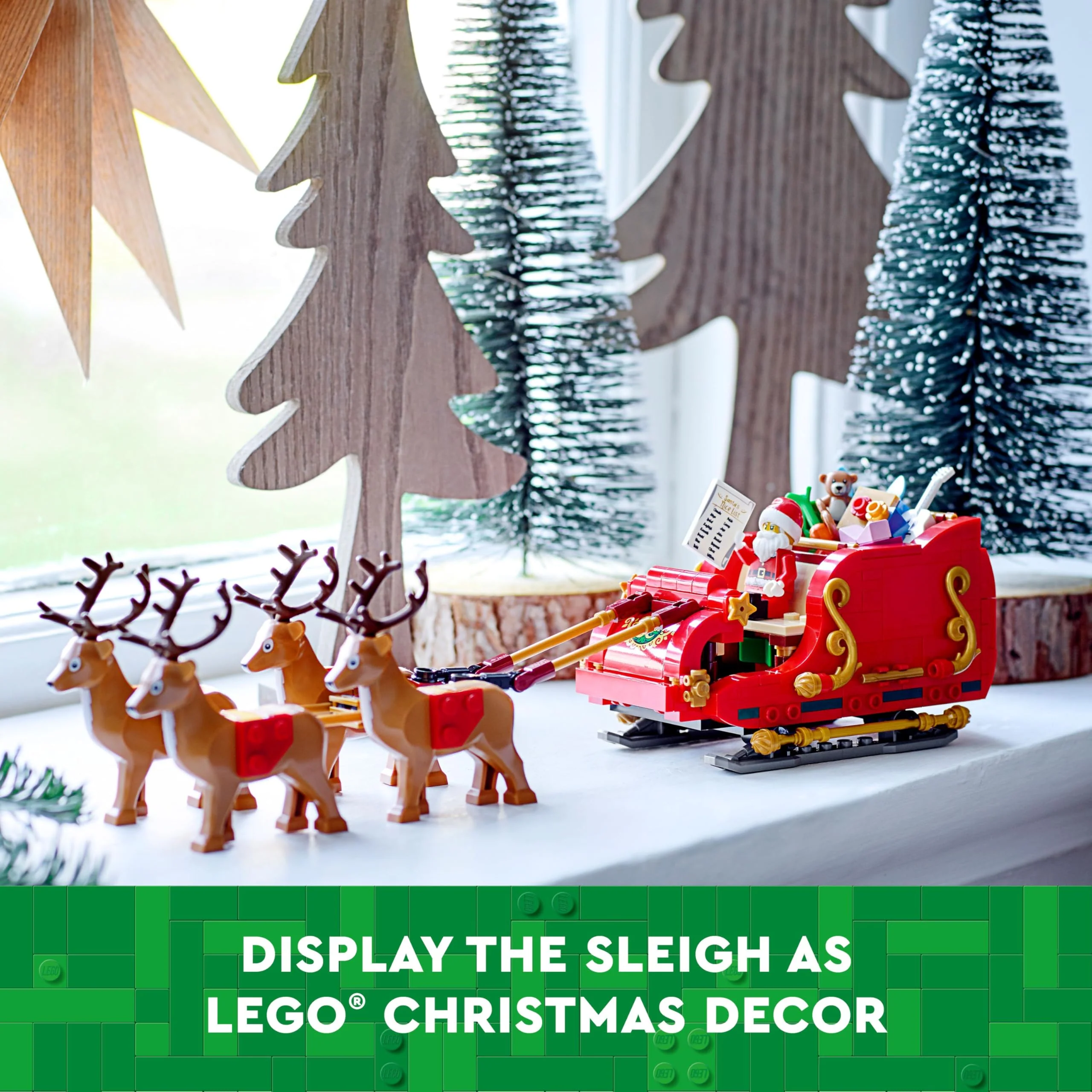LEGO Santa's Sleigh - Building Toys for Kids, Boys & Girls, Ages 9+ - Indoor Christmas Decorations for Home W/Santa Claus Figurine & Reindeer - Gifts for Boys & Girls - 40499 - Image 4