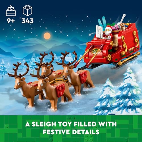 LEGO Santa's Sleigh - Building Toys for Kids, Boys & Girls, Ages 9+ - Indoor Christmas Decorations for Home W/Santa Claus Figurine & Reindeer - Gifts for Boys & Girls - 40499 - Image 9