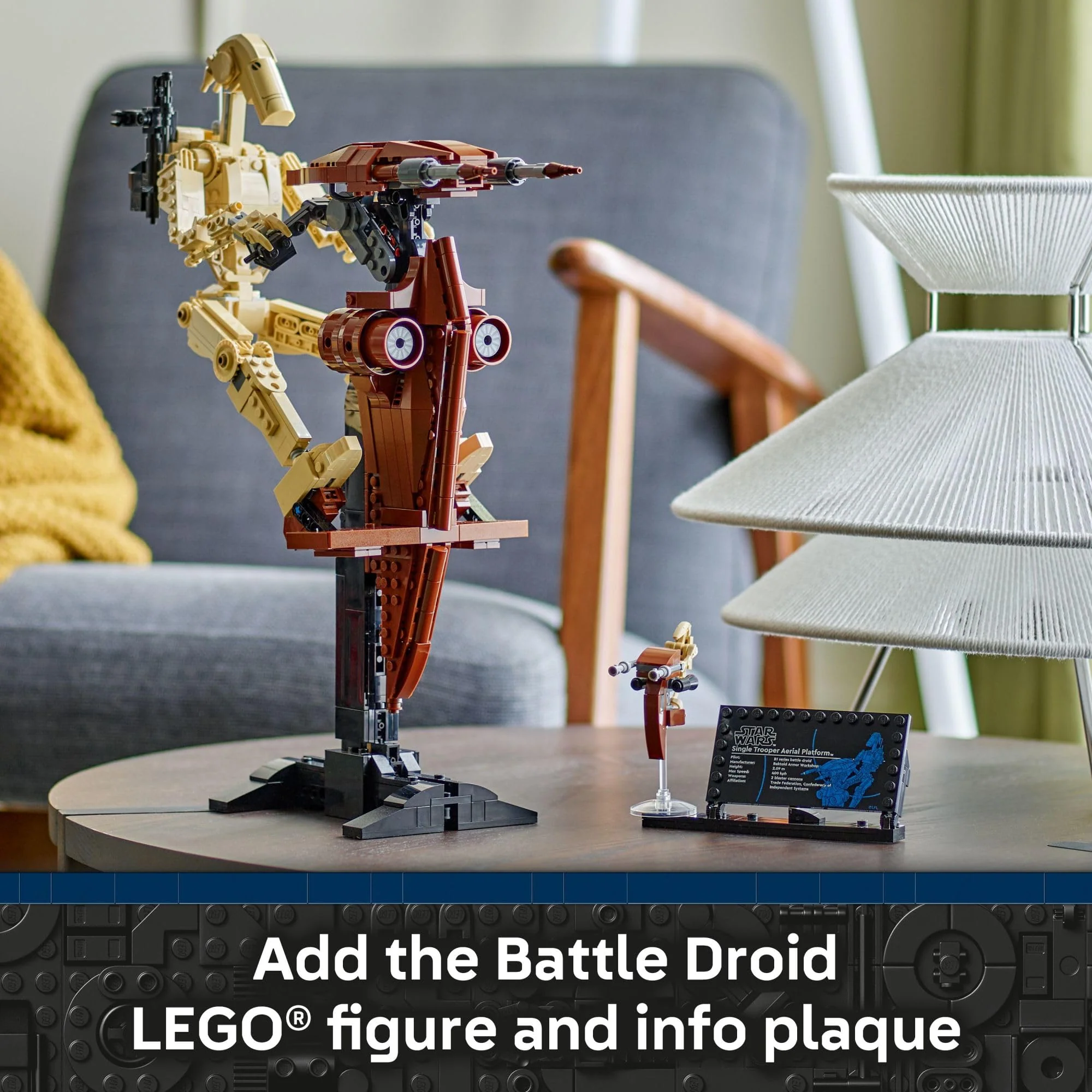 LEGO Star Wars: The Phantom Menace Battle Droid with STAP - Building & Learning Toy for Boys & Girls, Ages 12+ - Star Wars Toy & Model Kit - Gift for Christmas - 75428 - Image 3