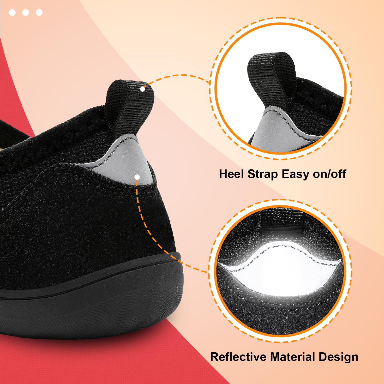 LeIsfIt Mens Slippers Wide House Shoes Adjustable Diabetic Shoes Arthritis Swollen House Slippers Indoor Outdoor Black Size 10 - Image 4