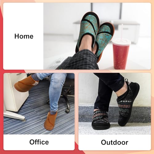 LeIsfIt Mens Slippers Wide House Shoes Adjustable Diabetic Shoes Arthritis Swollen House Slippers Indoor Outdoor Black Size 8.5 - Image 2
