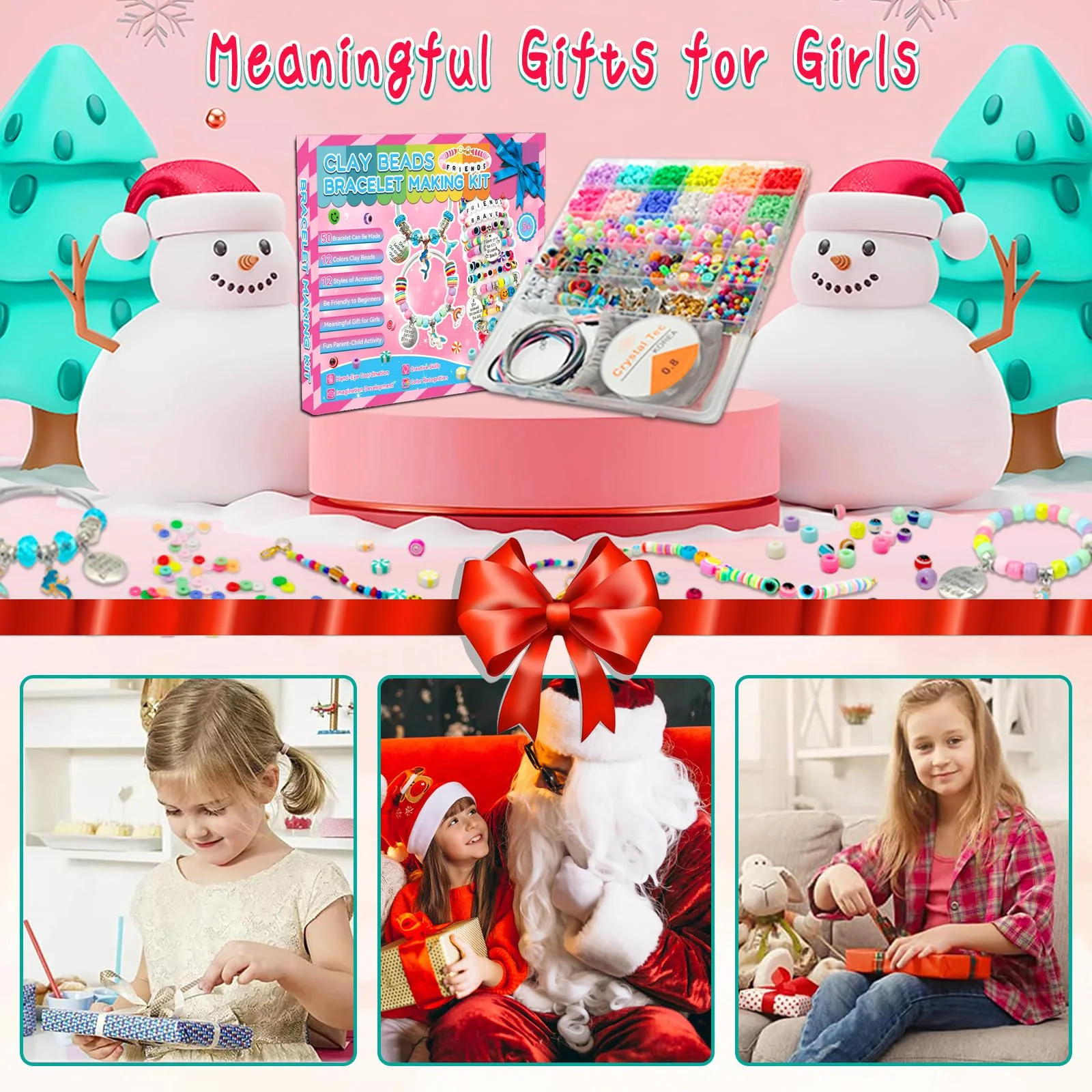 leitait Girls Toys Bracelet Making Kit -3400pcs Charm Jewelry Making Kit Supplies,Unicorn/Mermaid Crafts Birthday Christmas Gifts for Girls Ages 5 6 7 8 9 10 11 12 Years Old - Image 2