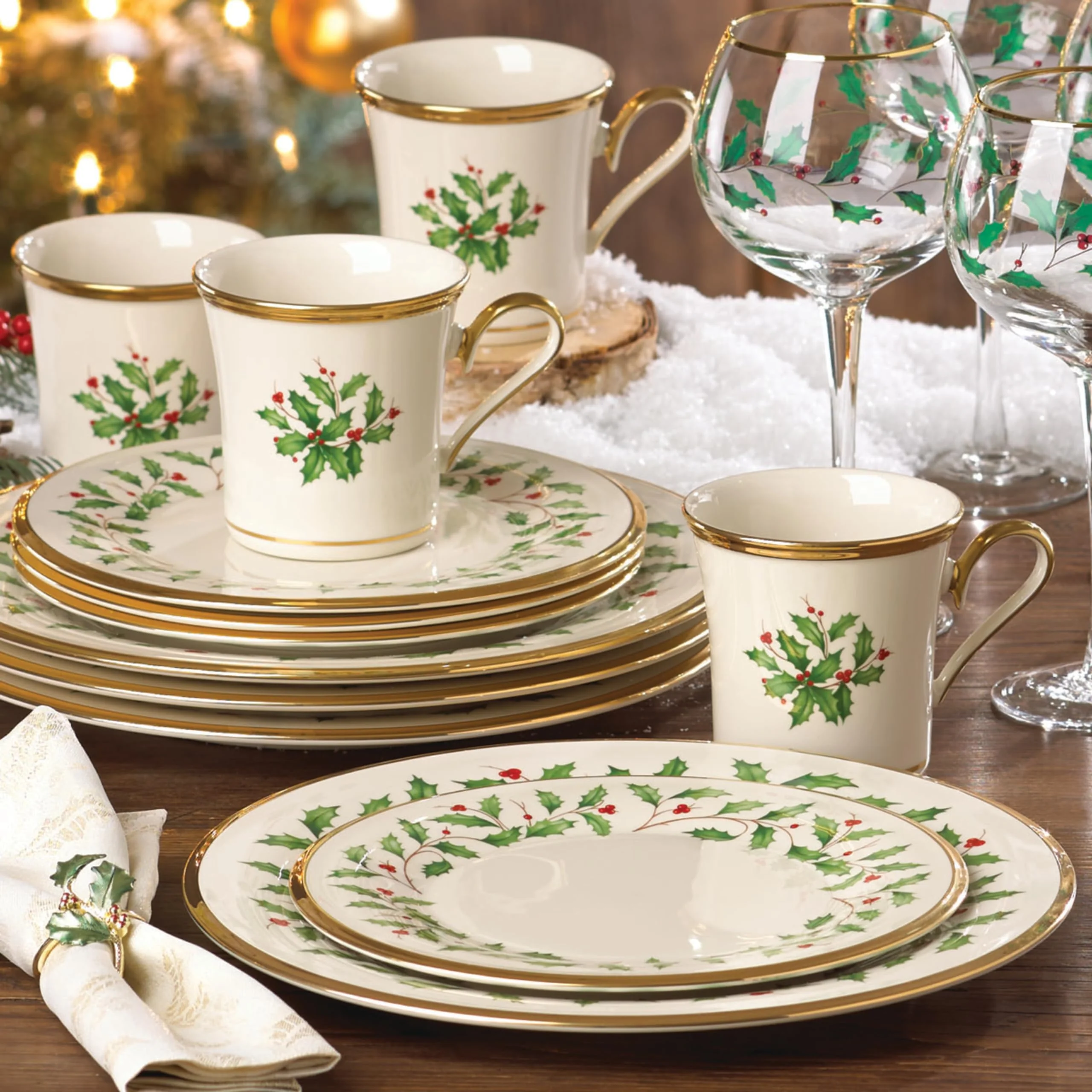Lenox 6122048 Holiday 12-Piece-Plate-&-Mug Set, Christmas Dinnerware, Hosting - Image 10