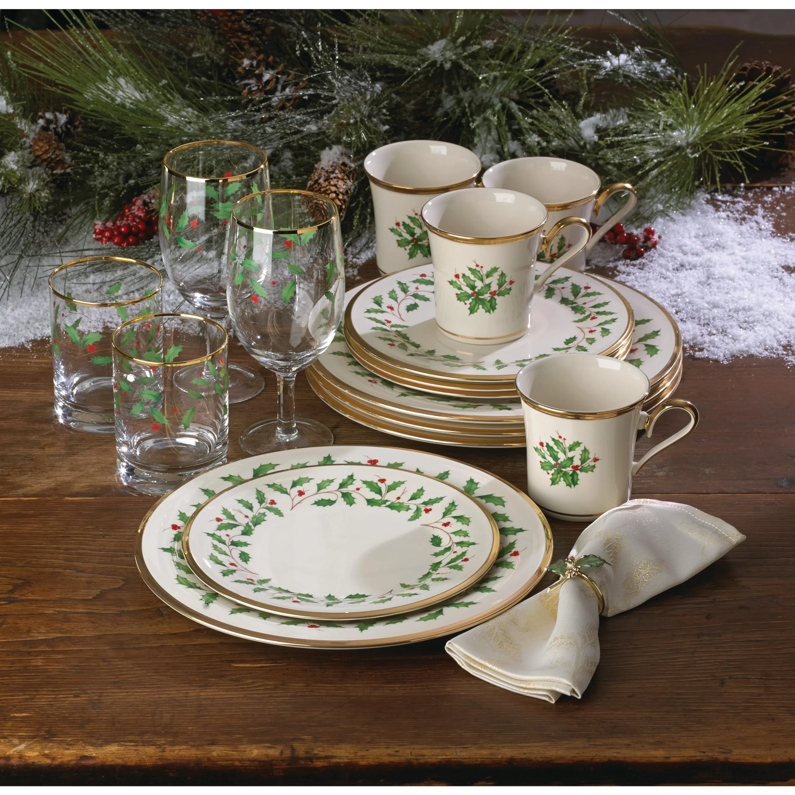 Lenox 6122048 Holiday 12-Piece-Plate-&-Mug Set, Christmas Dinnerware, Hosting - Image 4