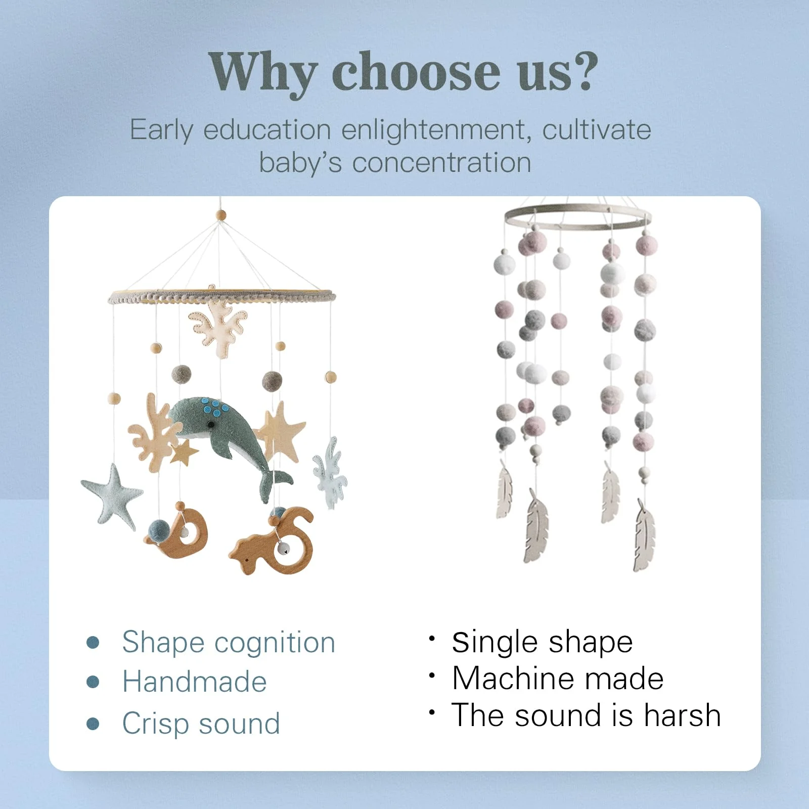 let's make Crib Mobile for Baby Boys Girls Ocean Whale Nursery Mobile Gender Neutral Baby Mobile Handmade Ceiling Mobile Best Gifts for Christmas Birthday Baby Shower - Image 3