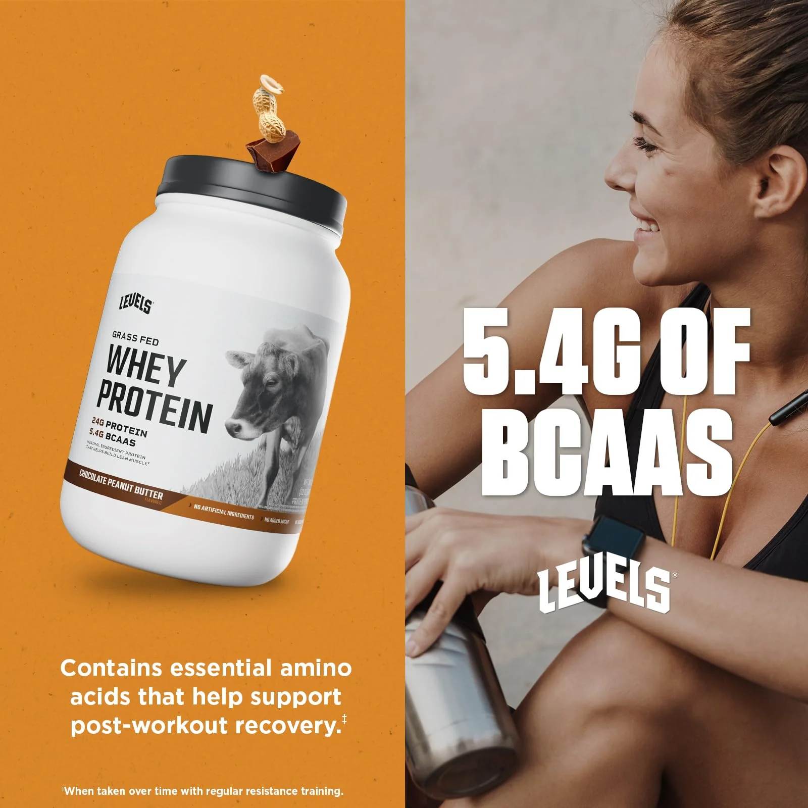 Levels Grass Fed Whey Protein Powder, No Artificials, 24G of Protein, Chocolate Peanut Butter, 2LB - Image 5