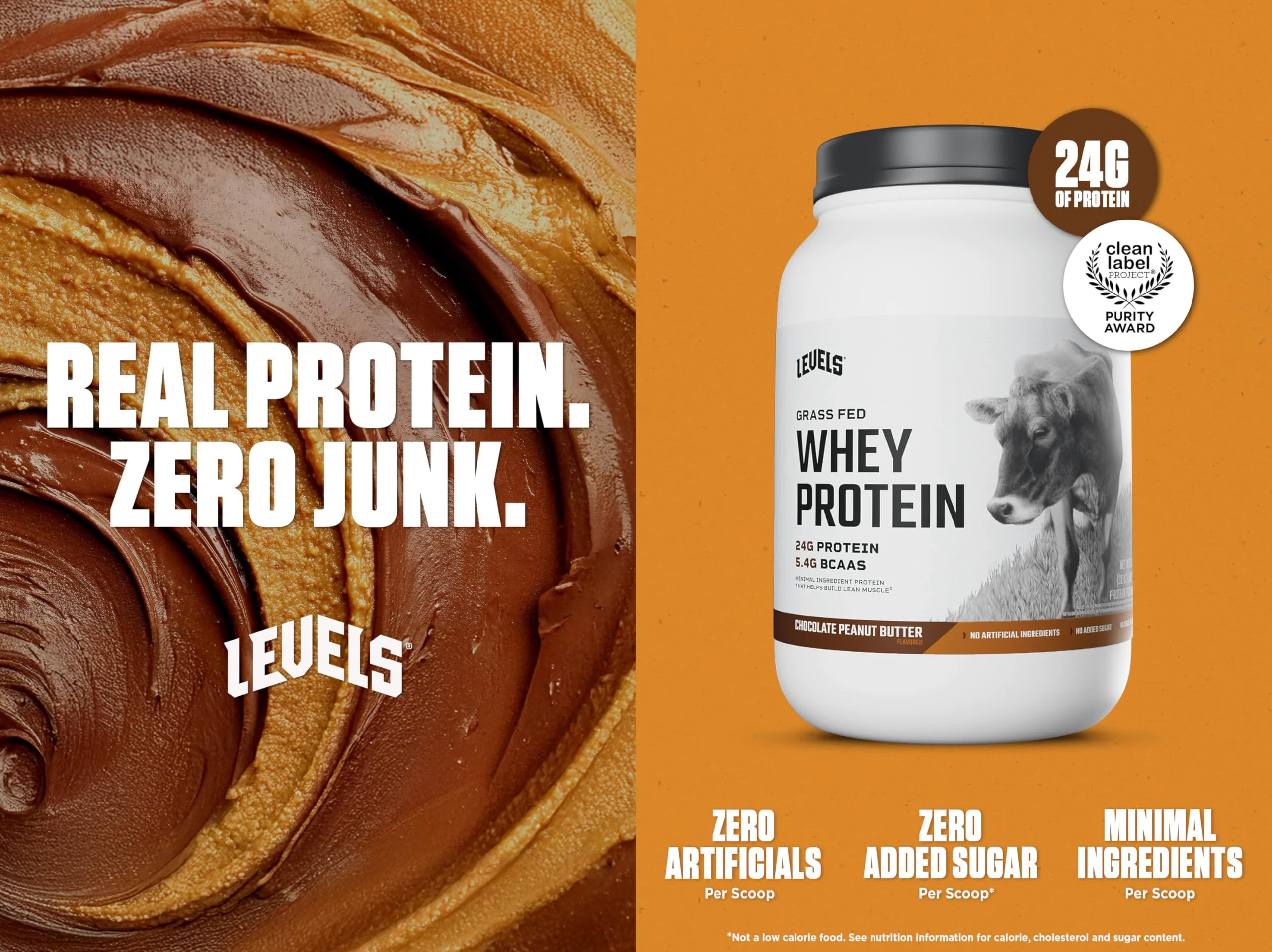 Levels Grass Fed Whey Protein Powder, No Artificials, 24G of Protein, Chocolate Peanut Butter, 2LB - Image 8