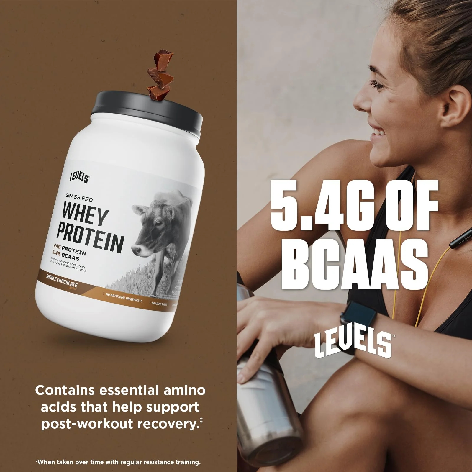 Levels Grass Fed Whey Protein Powder, No Artificials, 24G of Protein, Double Chocolate, 2LB - Image 5