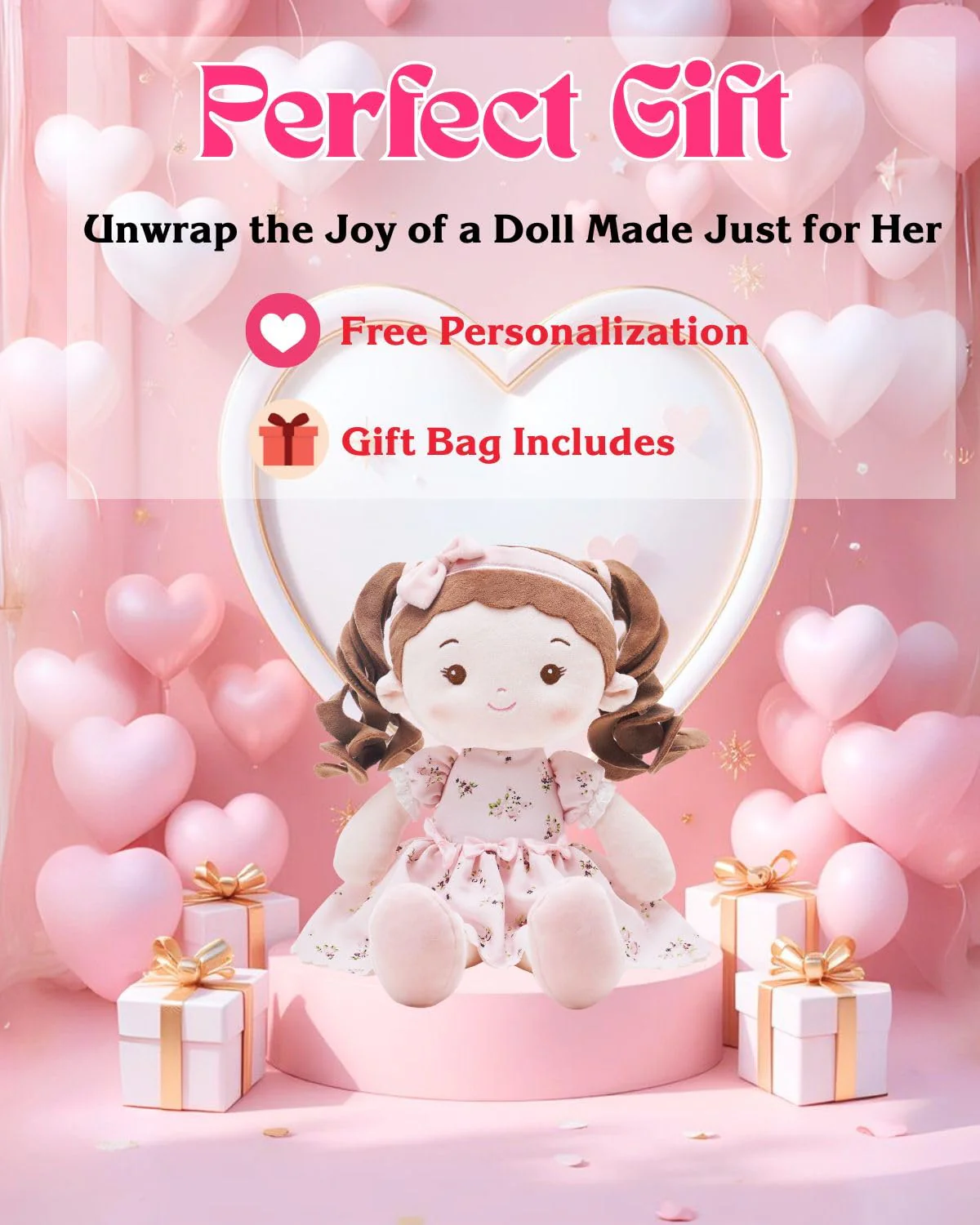 LeyaDoll Personalized Soft Baby Doll Toys for Girls (16''), My First Christmas Dolls, Leya Doll Baby Rag Doll Plush Toys for Toddler Kids Infants -Christmas Special - Princess Breeze - Image 4