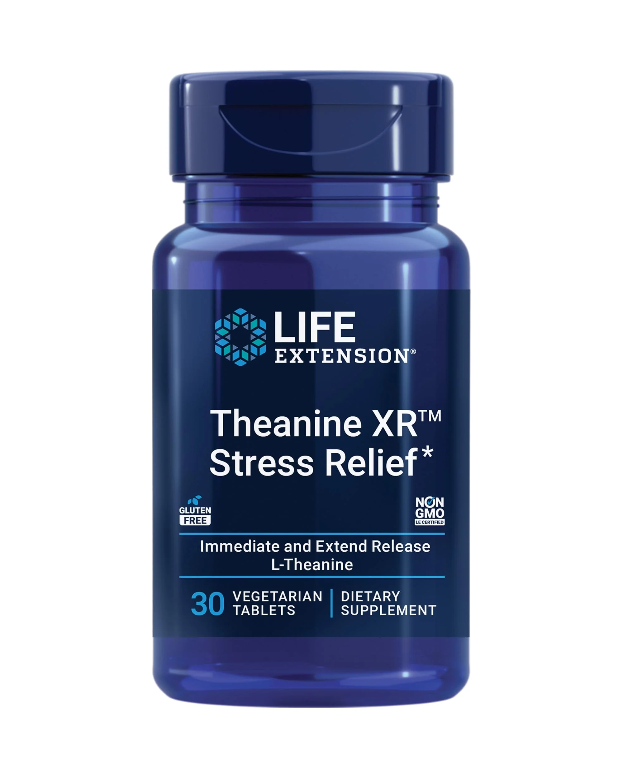 Life Extension Theanine XR™ Stress Relief – L-Theanine – Promotes a Calm Response to Daytime Stress – Non-GMO, Gluten-Free, Vegetarian – 30 Tablets