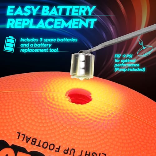 Light Up Football for Boys: Glow in The Dark - Toys for Kids Teen Boys Ages 8-15 - Birthday Christmas Easter Gift Ideas - Outdoor Sports Activity Night Play - 8 9 10 11 12 13 14 15 Years Old Teenager - Image 6