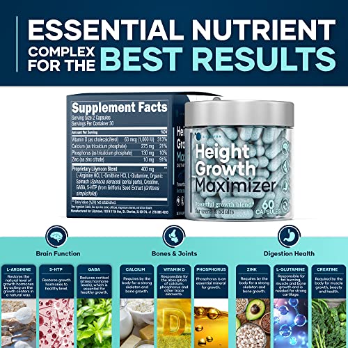 LILYMOON Height Growth Maximizer - Made in USA - Premium Peak Height Growth Supplement for Kids & Teens to Grow Taller Naturally - Height Growth Pills with Ultimate Bone Support Complex - Image 3