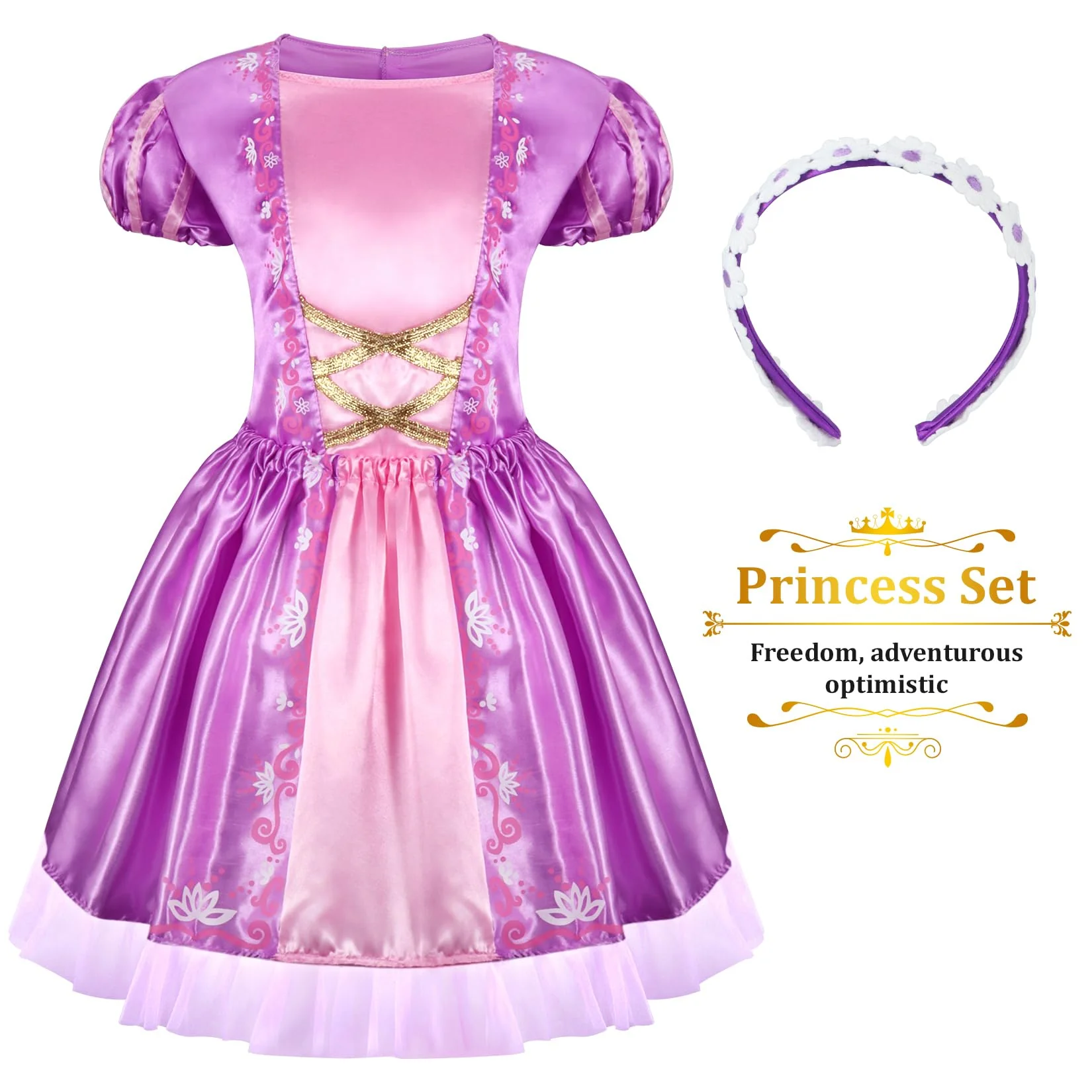LIMIROLER 18 Pcs Princess Dress Up Clothes for Little Girl Role Play Costume Gift Set, Princess Dress Up Toys for Toddler Girls, Birthday Christmas Party Gifts for Girls Aged 3-6 Years Old - Image 5
