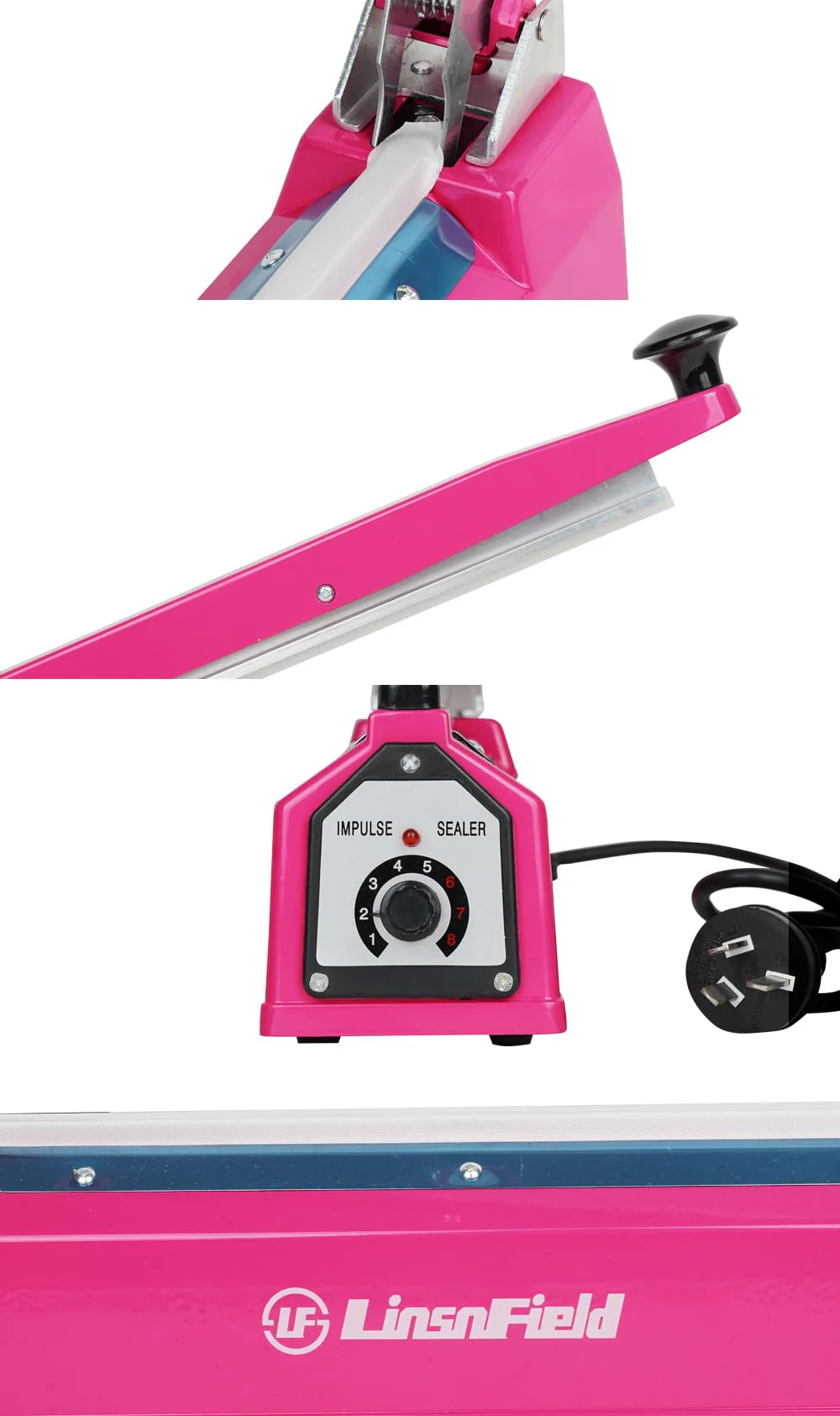 LinsnField Sealer Pro, Patented 8-inch Impulse Heat Sealer, 2-mm Sealing Width Super Heavy Duty Bag Sealing Machine with Extra 2 Replacements, 1Fuse Included, Dragon Fruit - Image 7